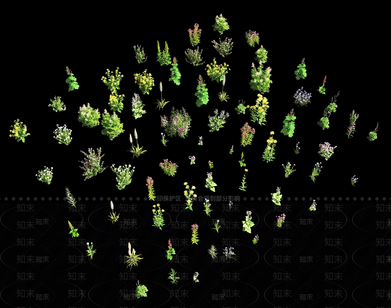 花草组合3D模型下载【ID:1185656088】