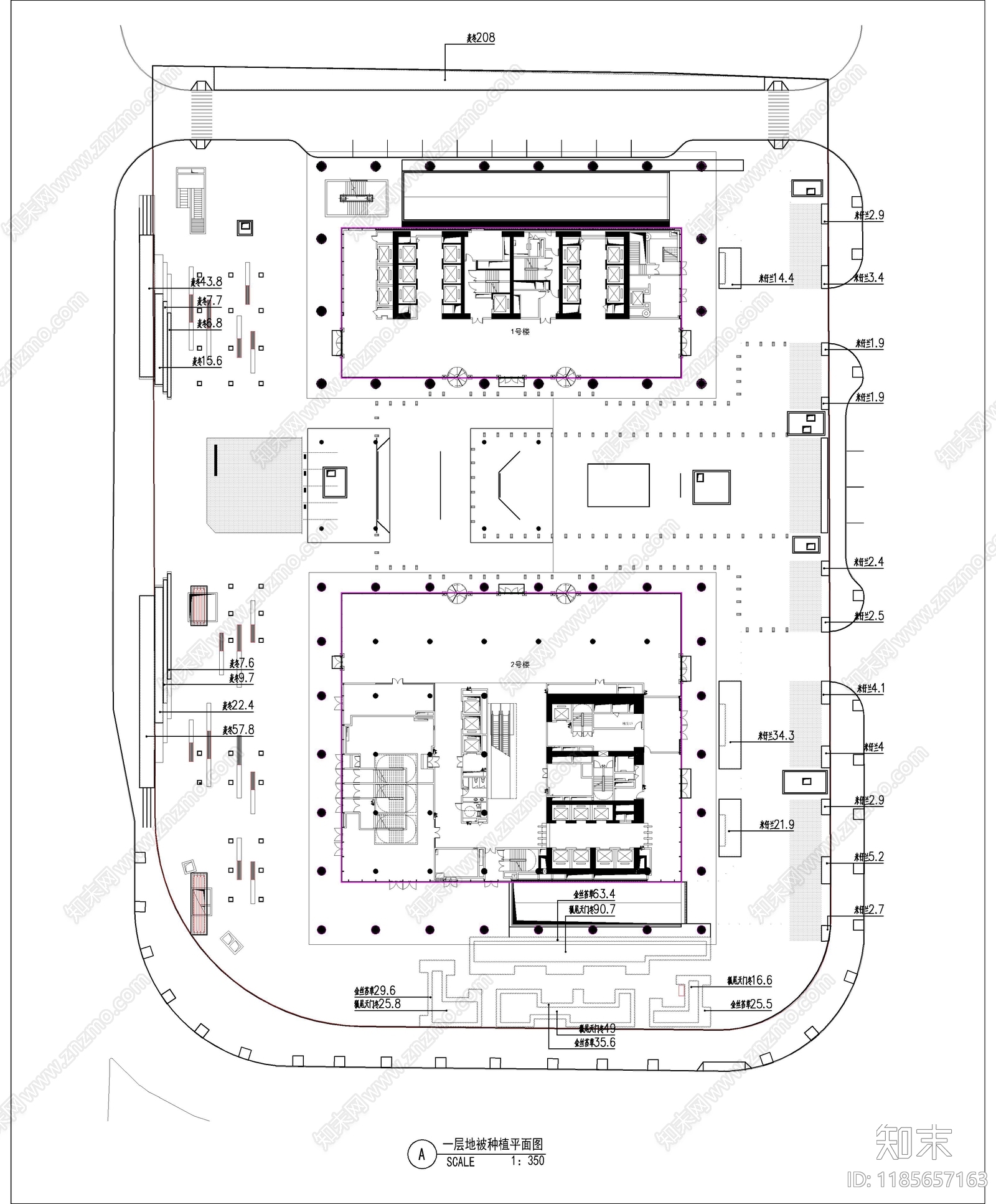 现代办公景观cad施工图下载【ID:1185657163】