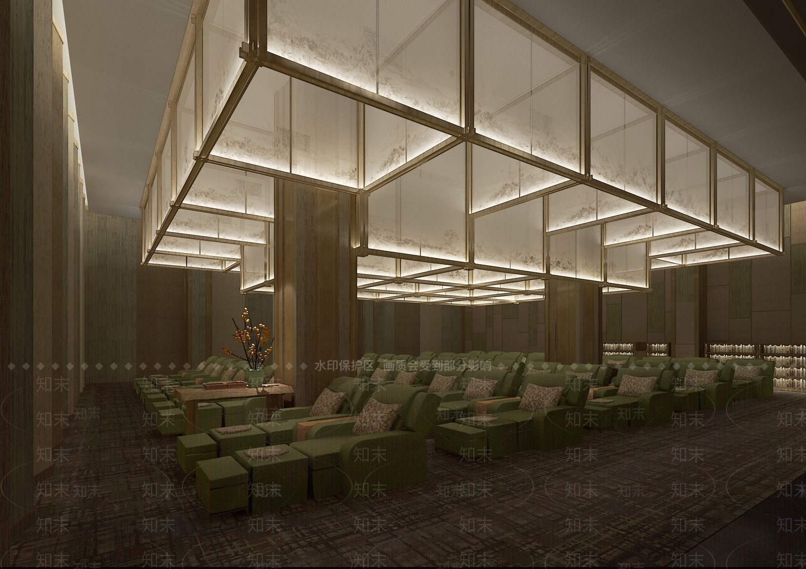 现代新中式足浴店3D模型下载【ID:1185660803】
