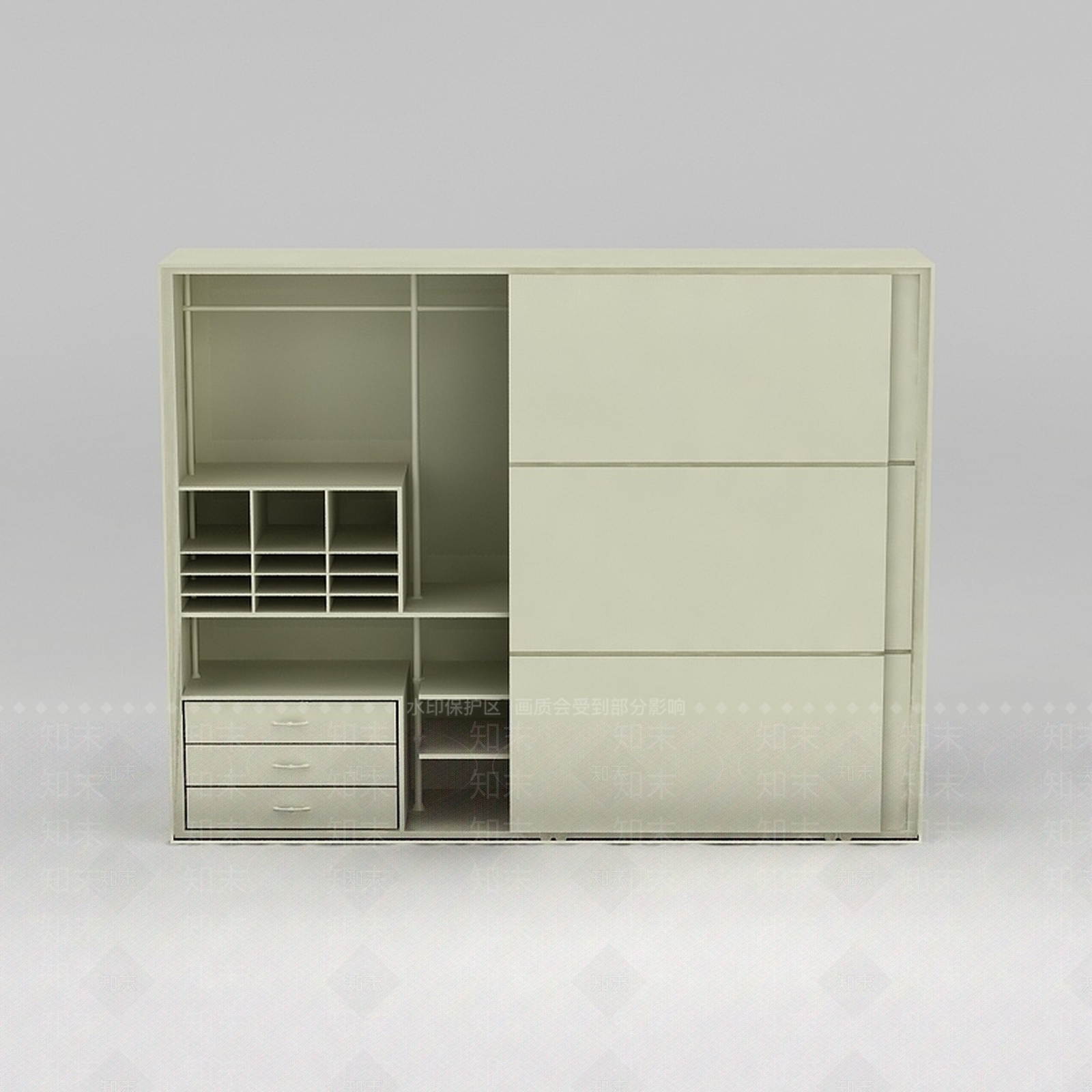 现代衣柜3D模型下载【ID:1186381682】