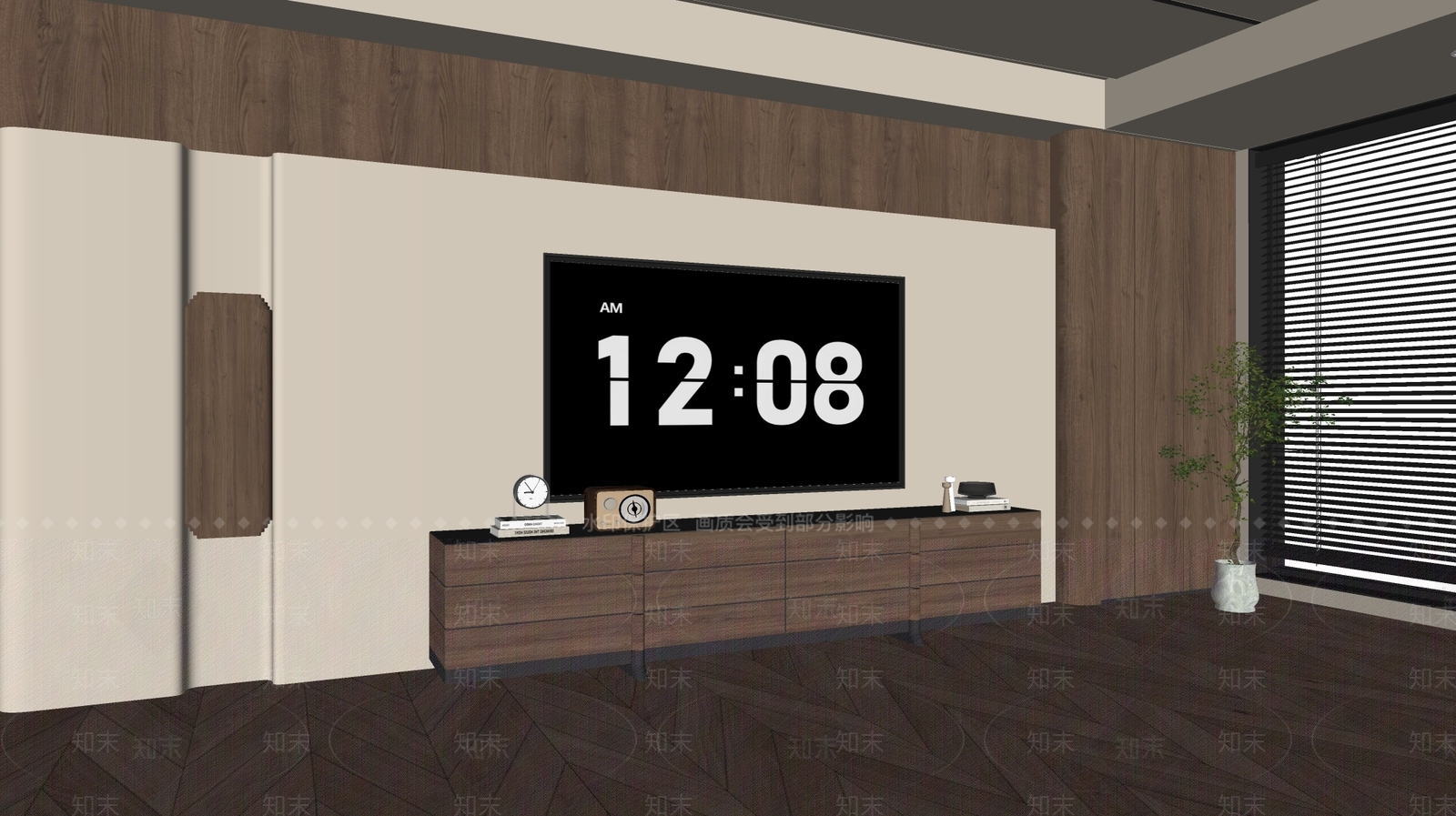 现代中古背景墙SU模型下载【ID:1185671863】
