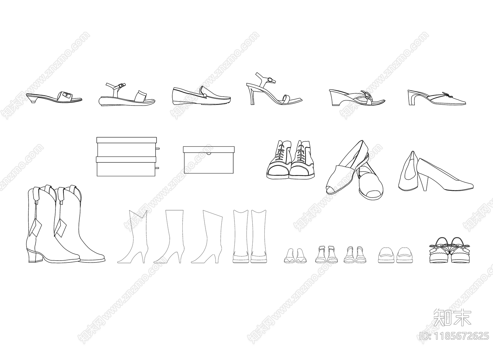 现代服装鞋帽施工图下载【ID:1185672625】