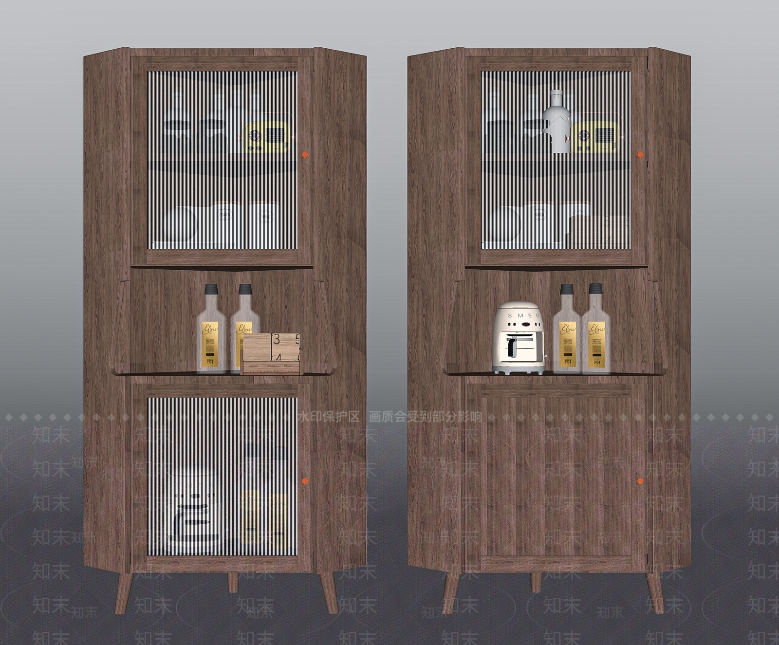 法式酒柜SU模型下载【ID:1185675160】