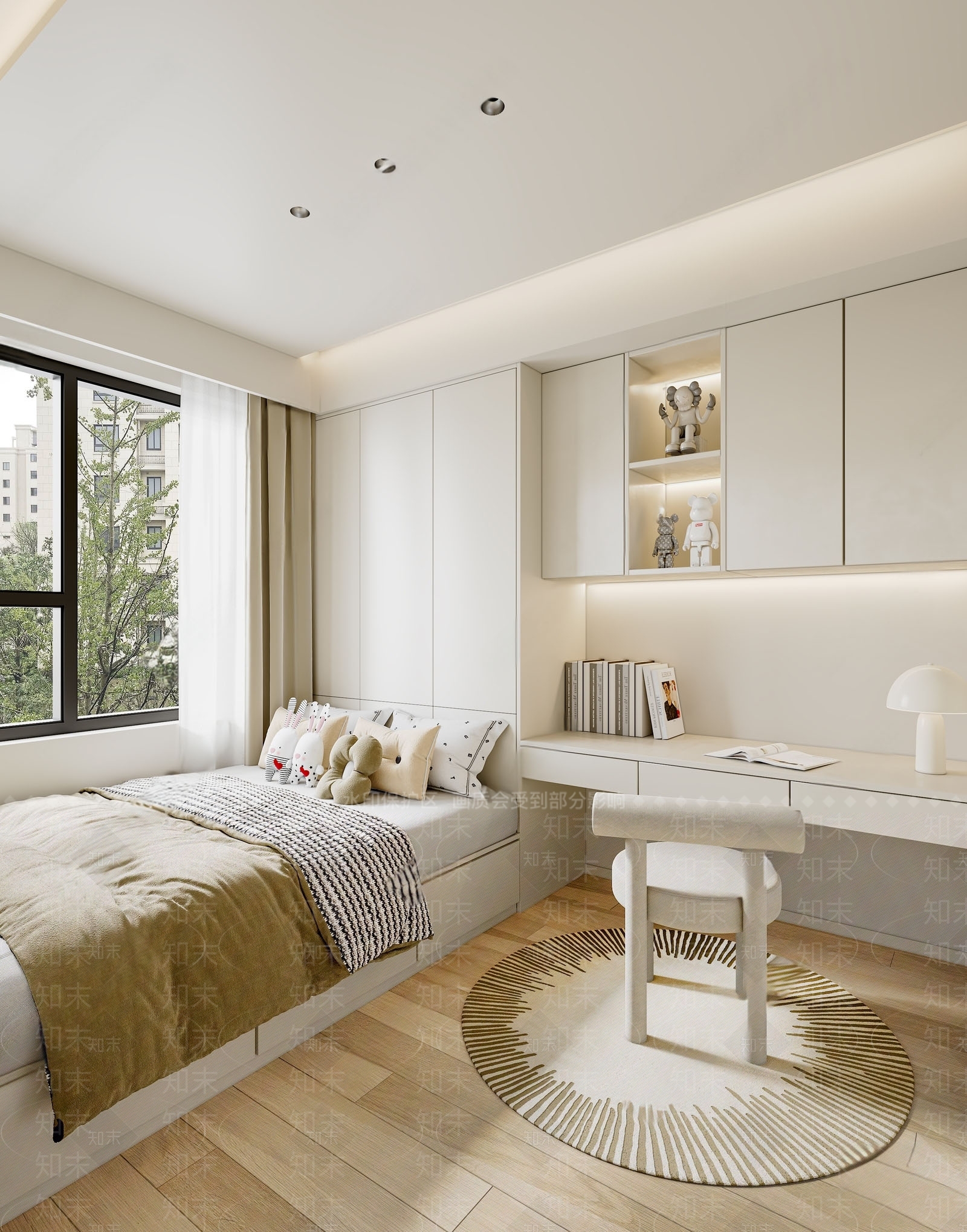 现代榻榻米卧室3D模型下载【ID:1185677386】