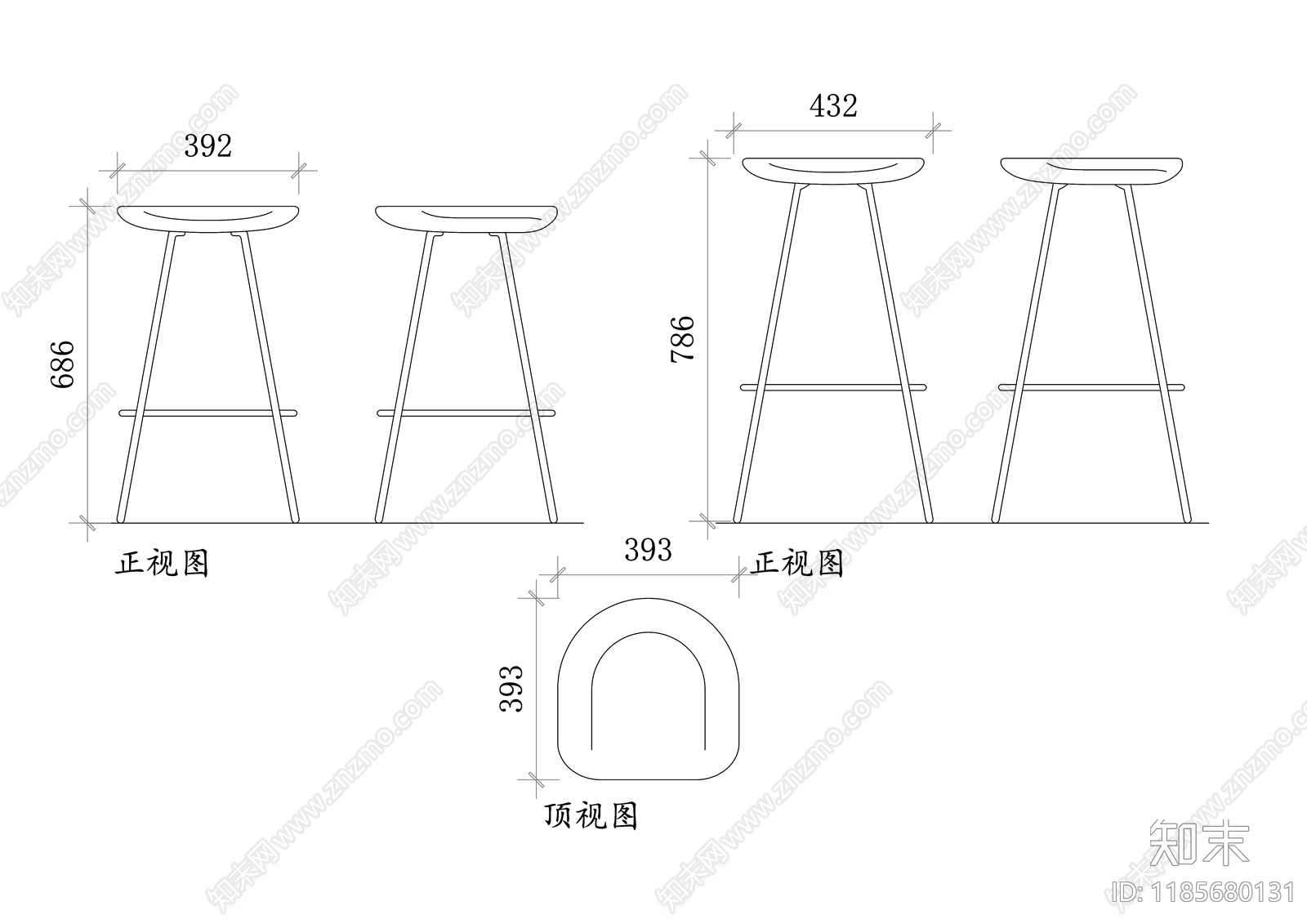 现代椅子施工图下载【ID:1185680131】