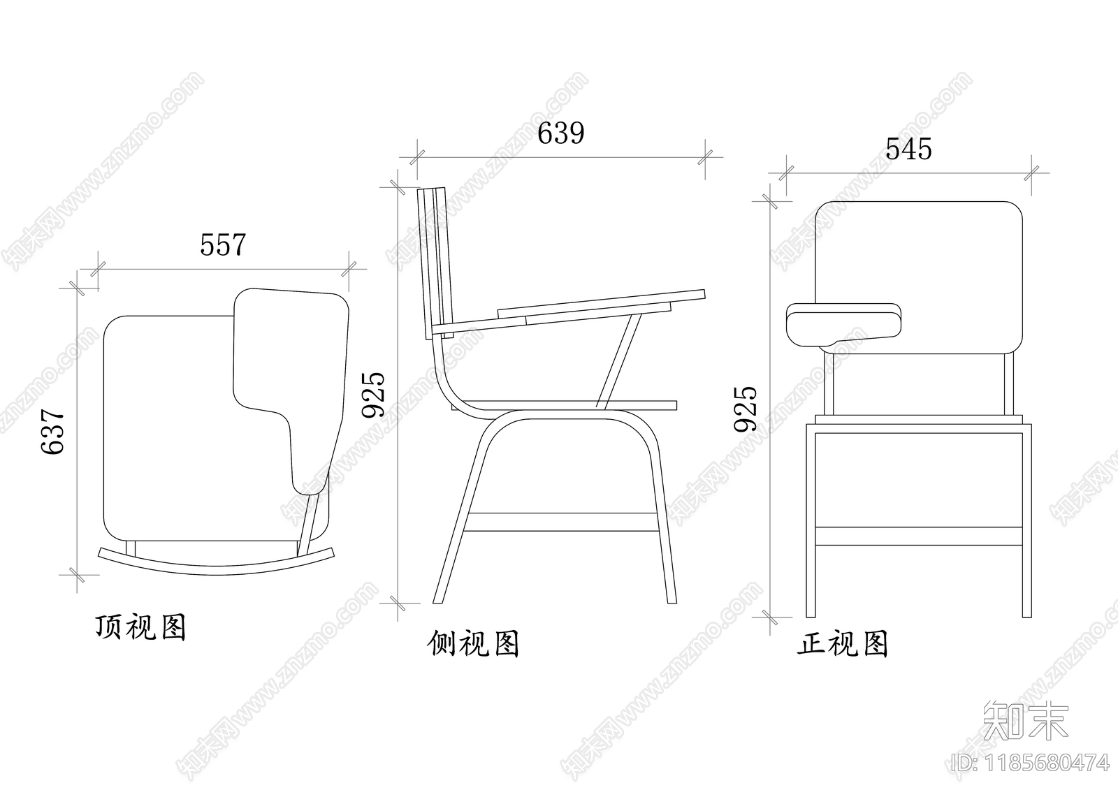 现代椅子施工图下载【ID:1185680474】