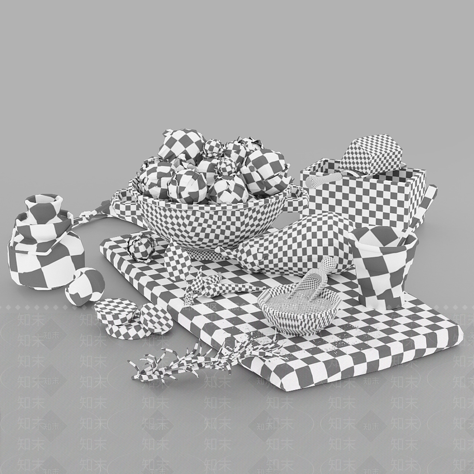 酒水食物3D模型下载【ID:1185686410】