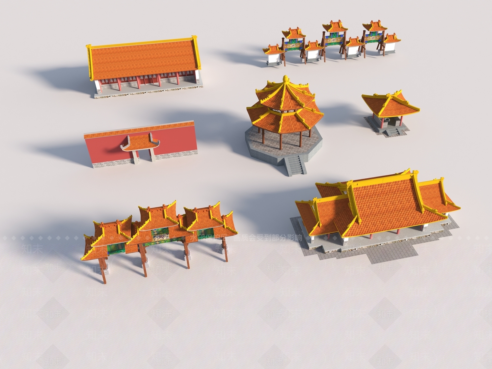新中式中式古建3D模型下载【ID:1185686801】