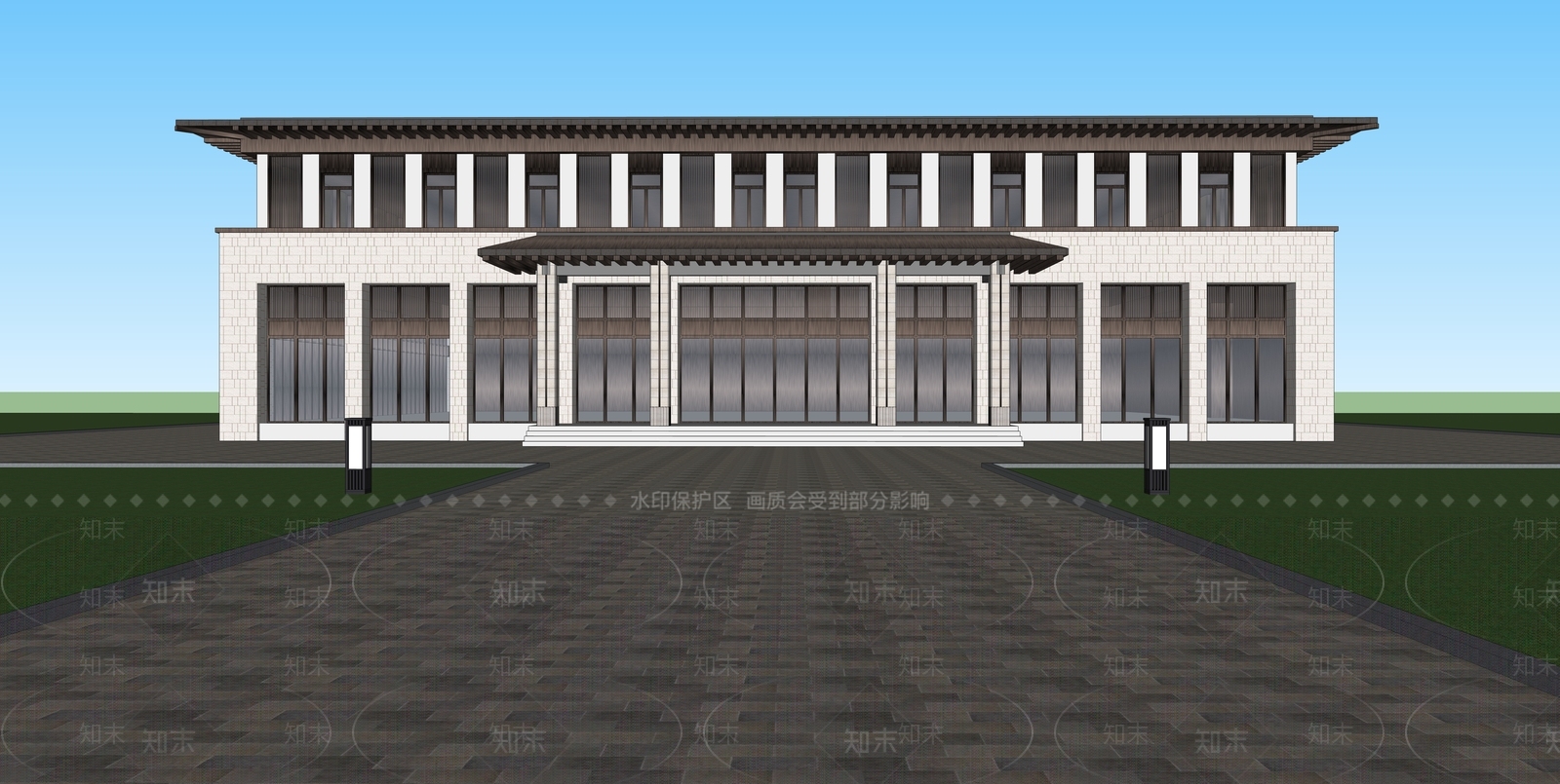 现代禅意其他公共建筑SU模型下载【ID:1185690719】