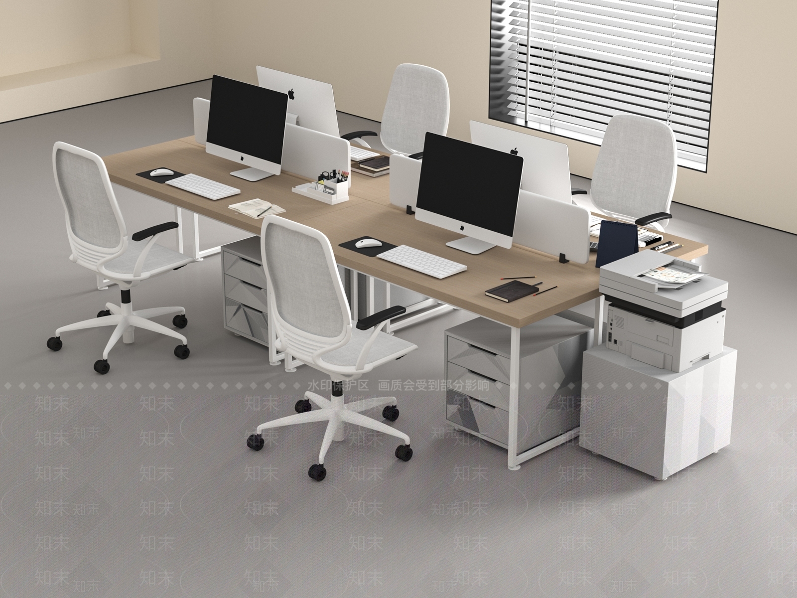 现代办公桌椅3D模型下载【ID:1185693105】