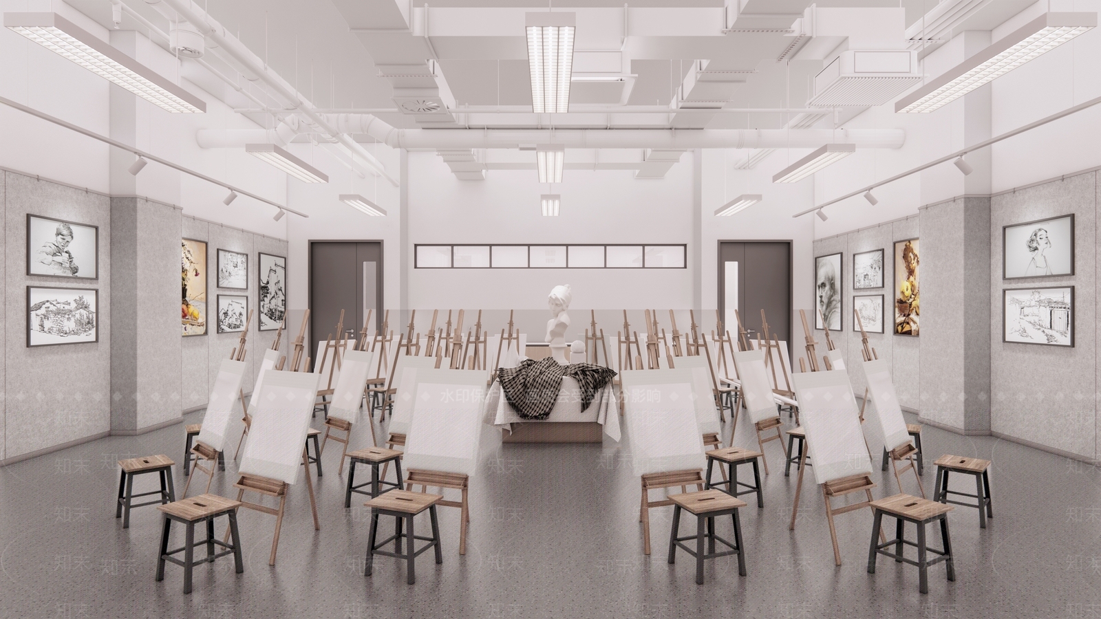 现代教室SU模型下载【ID:1185695242】