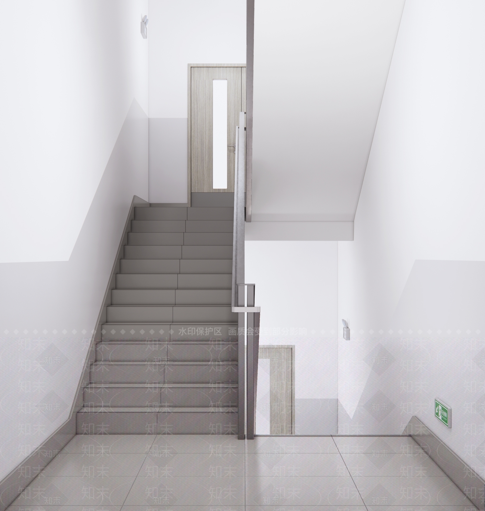 现代楼梯间SU模型下载【ID:1185696878】