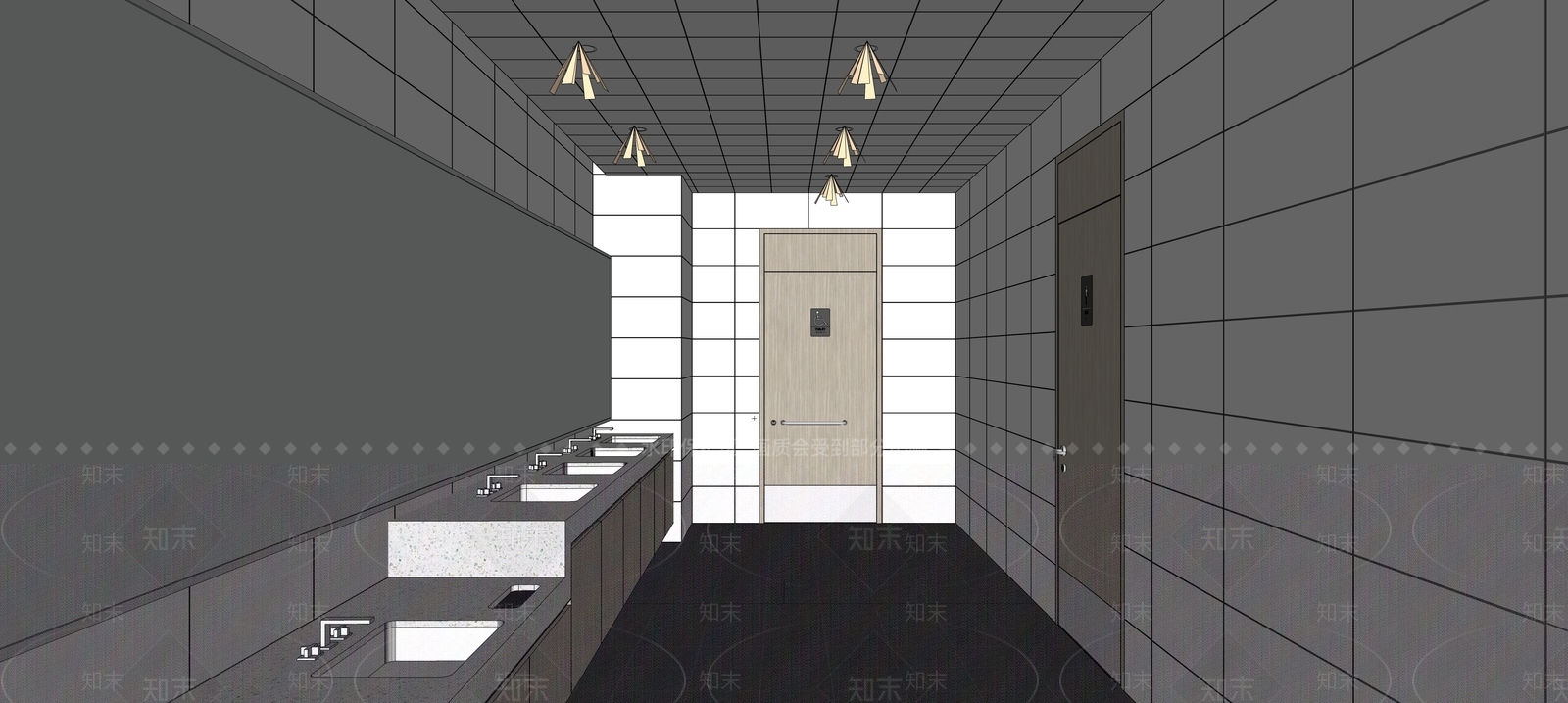 现代公共卫生间SU模型下载【ID:1185698807】