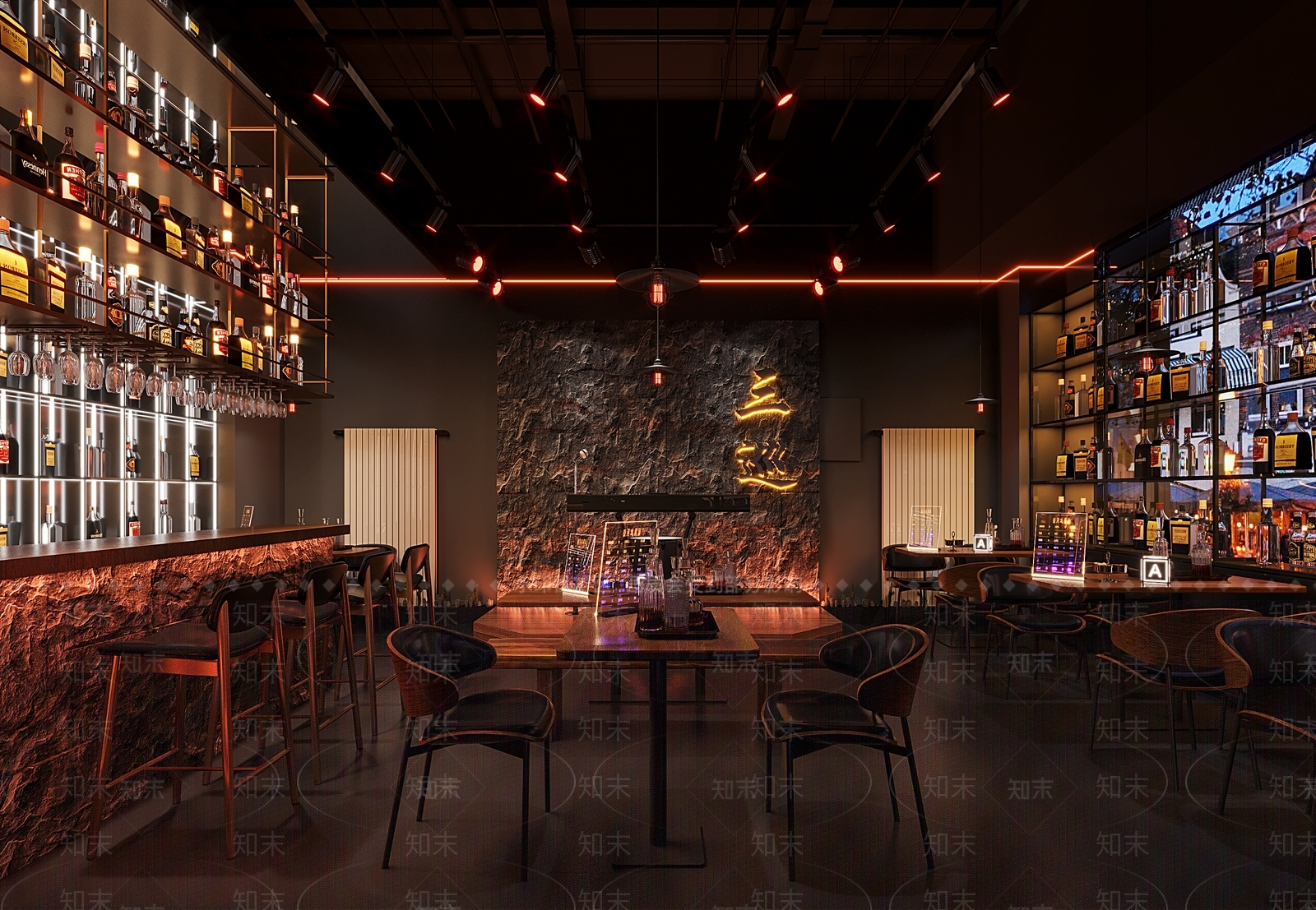 复古原木酒吧3D模型下载【ID:1185702095】