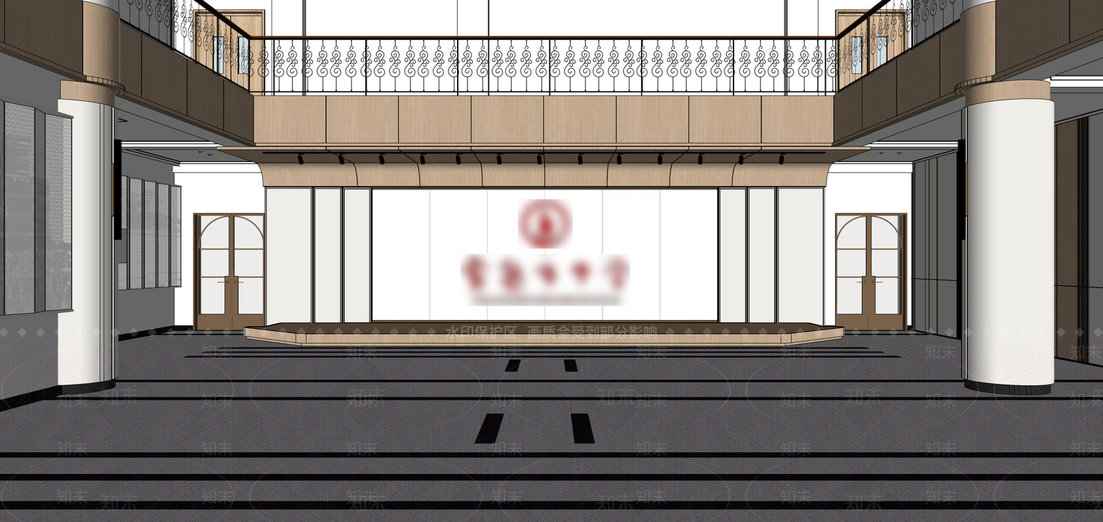 新中式现代其他学校空间SU模型下载【ID:1185714772】