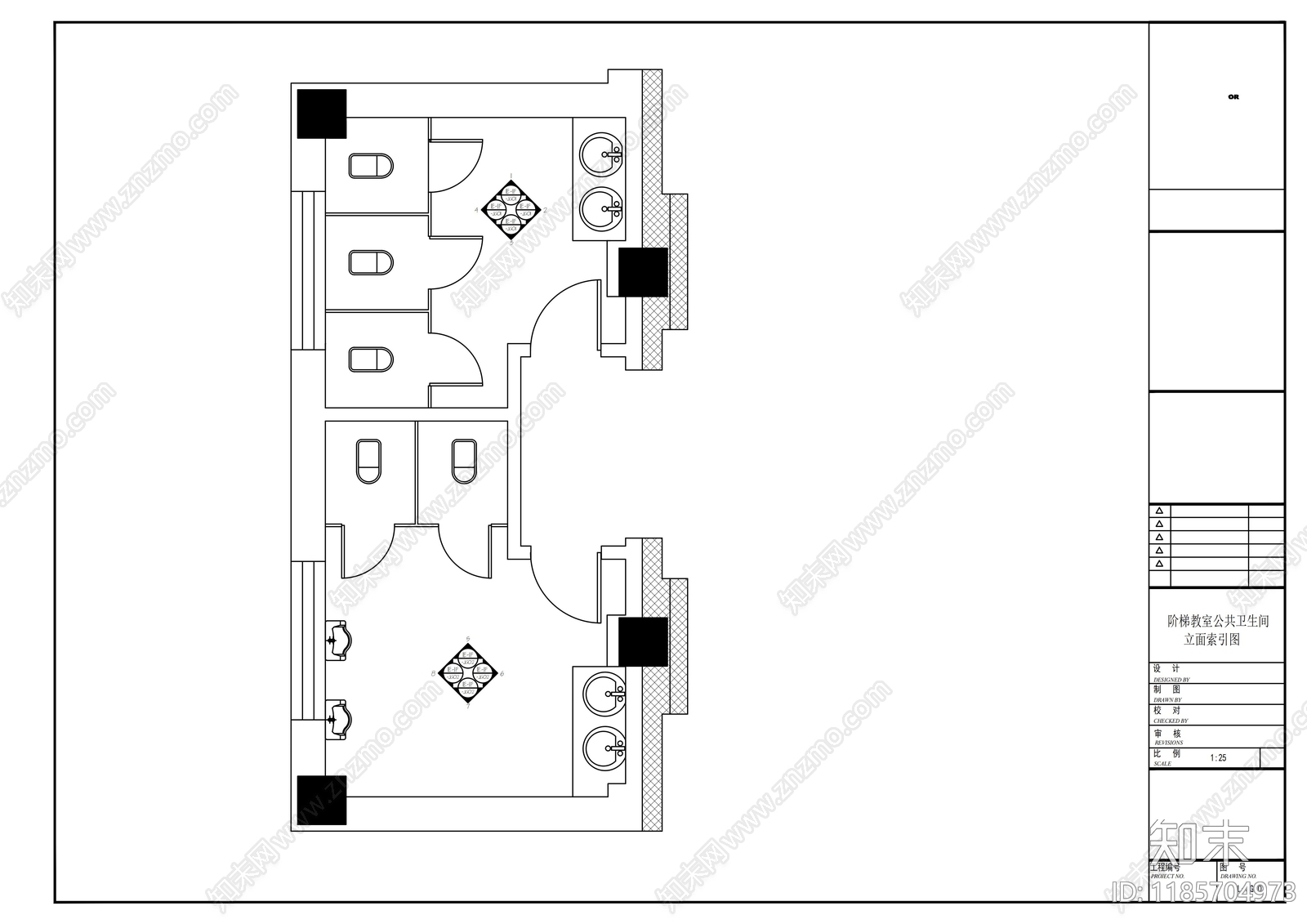 现代整体办公空间cad施工图下载【ID:1185704973】