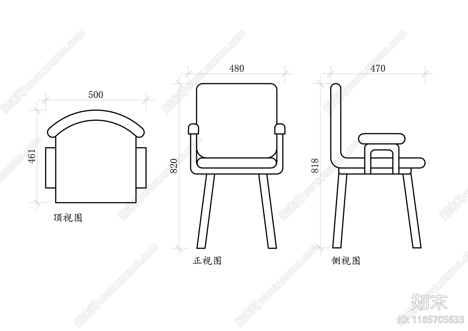 现代椅子施工图下载【ID:1185705633】