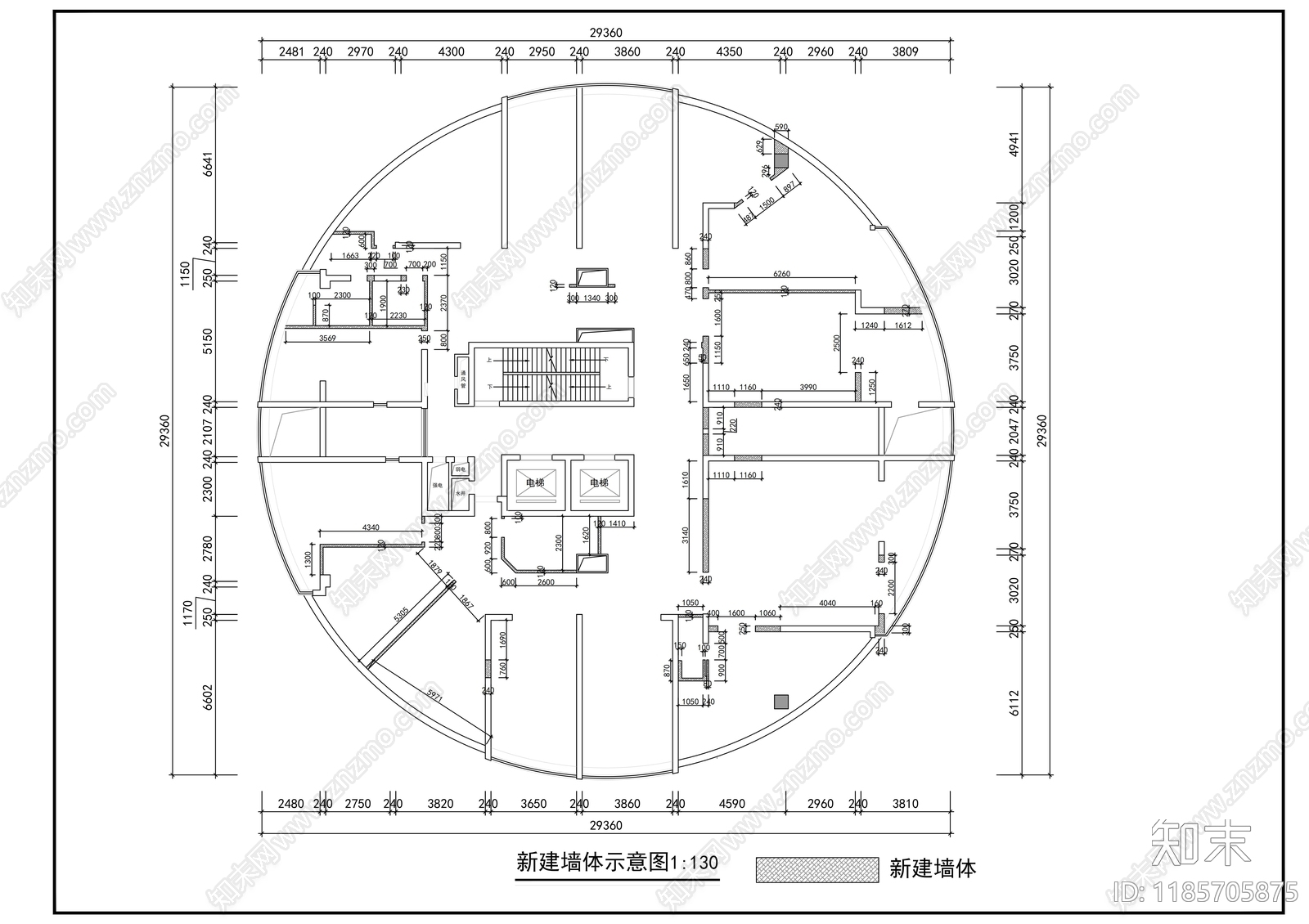 现代整体办公空间cad施工图下载【ID:1185705875】