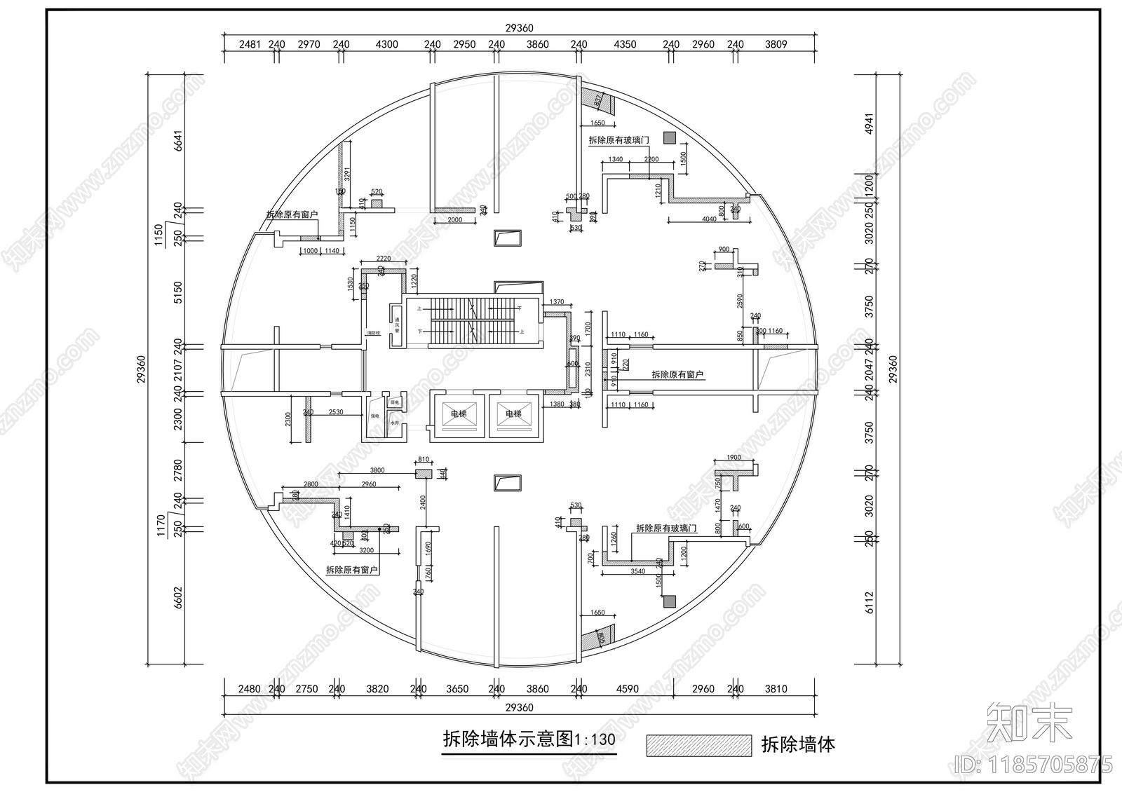现代整体办公空间cad施工图下载【ID:1185705875】