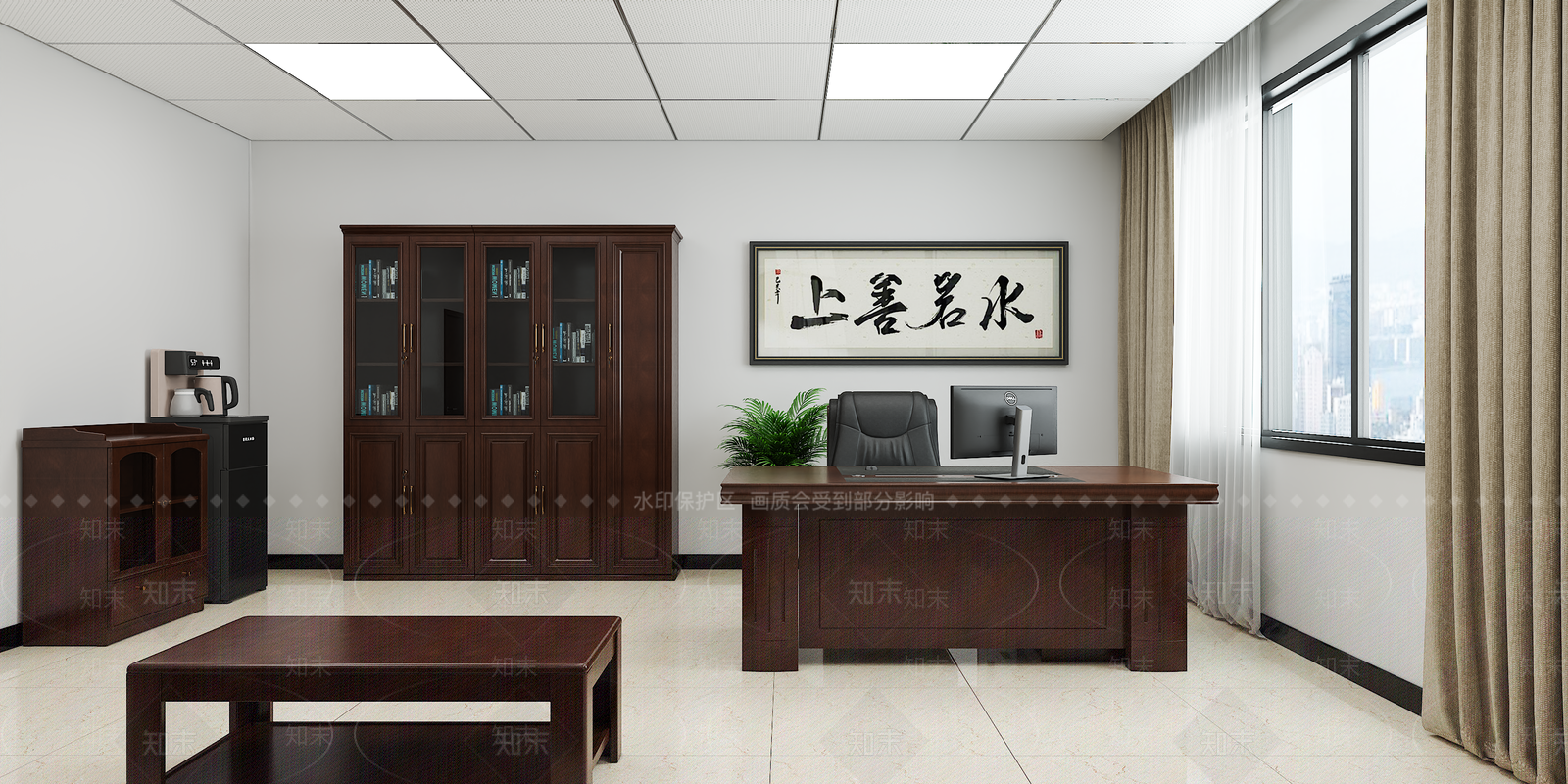 现代经理办公室3D模型下载【ID:1215017212】
