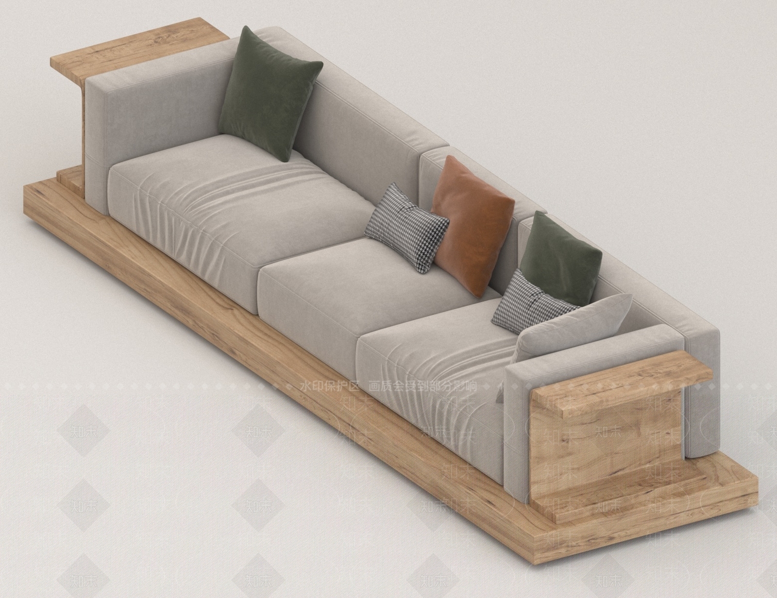 现代三人沙发3D模型下载【ID:1185711640】