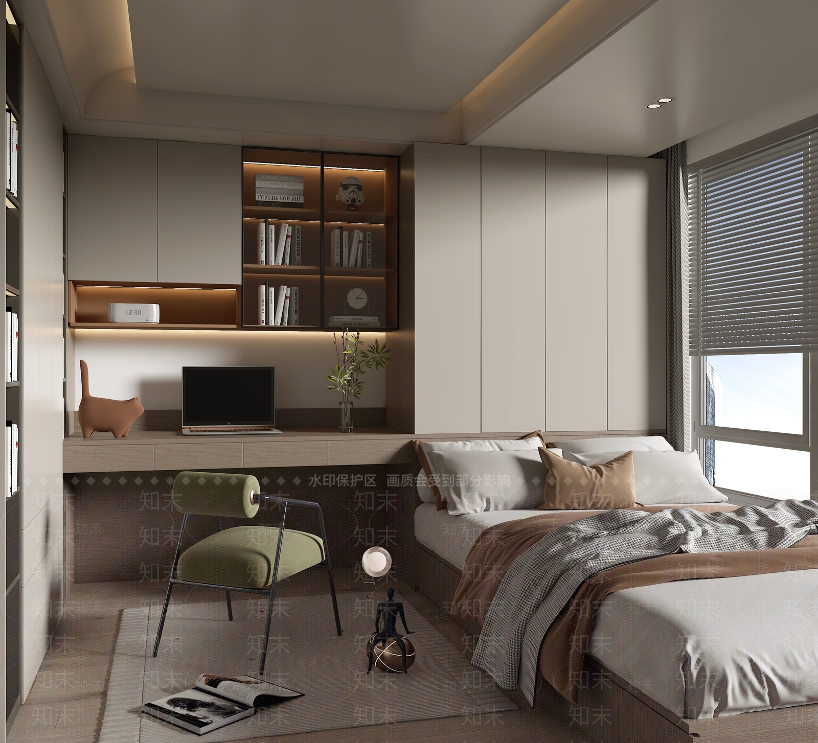 现代榻榻米卧室3D模型下载【ID:1185713985】