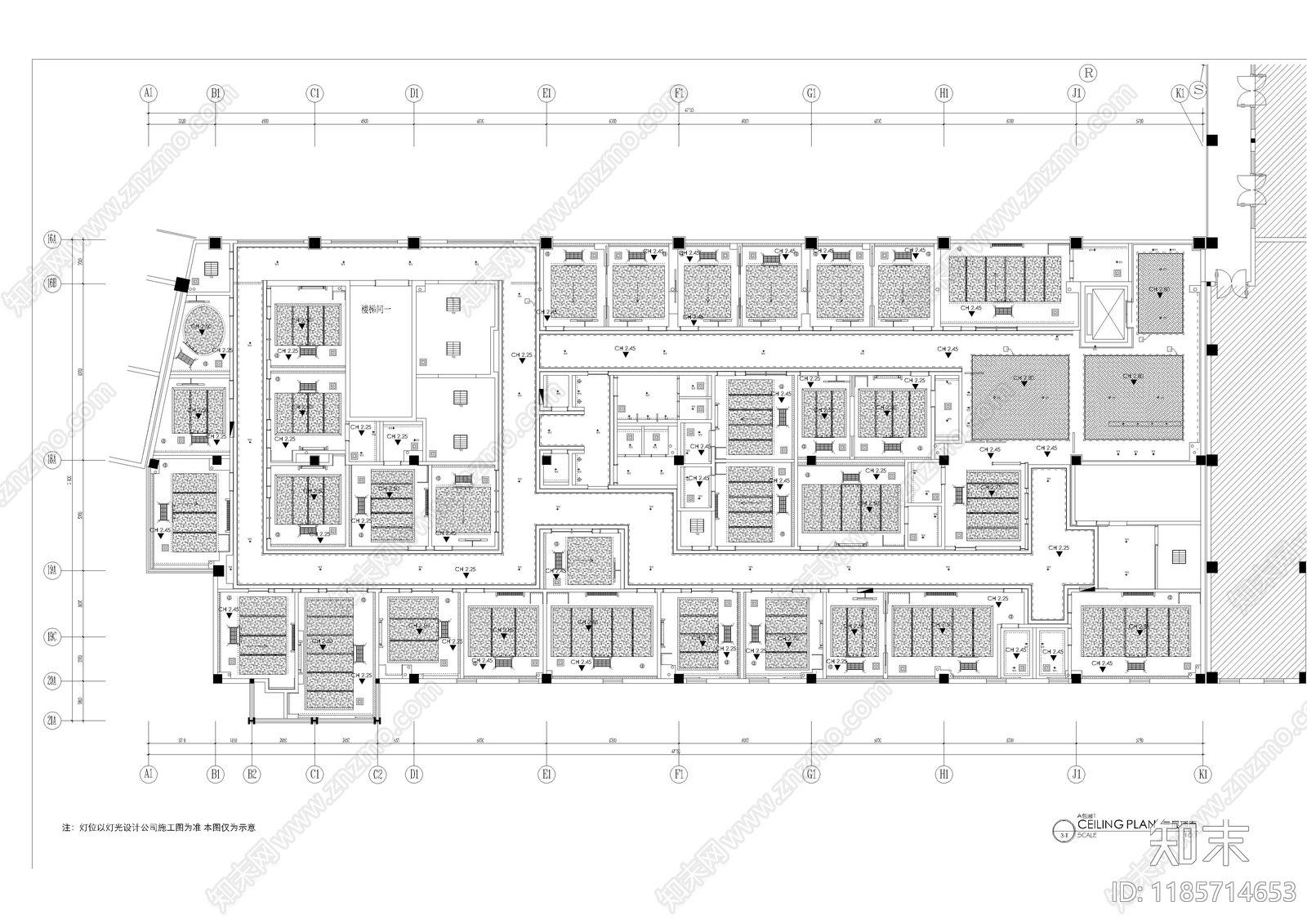 现代新中式足浴店cad施工图下载【ID:1185714653】