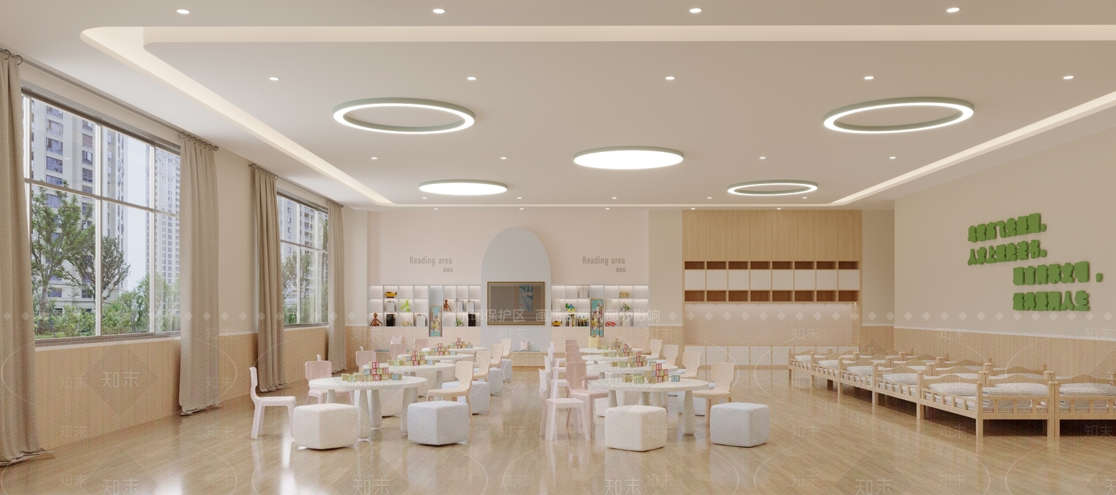 现代原木幼儿园3D模型下载【ID:1185716499】