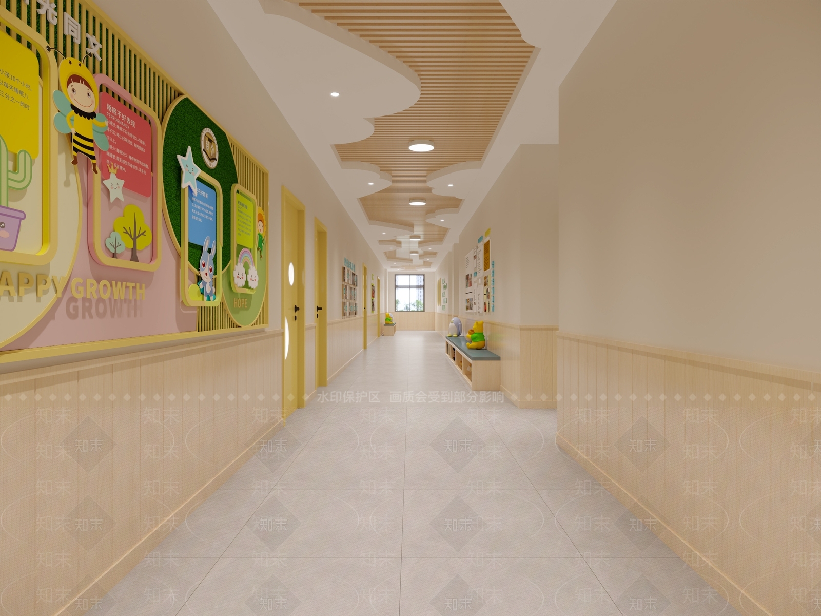 现代原木幼儿园3D模型下载【ID:1185716499】