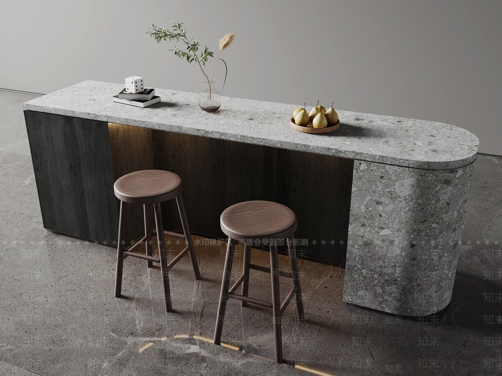 现代简约吧台3D模型下载【ID:1185715960】