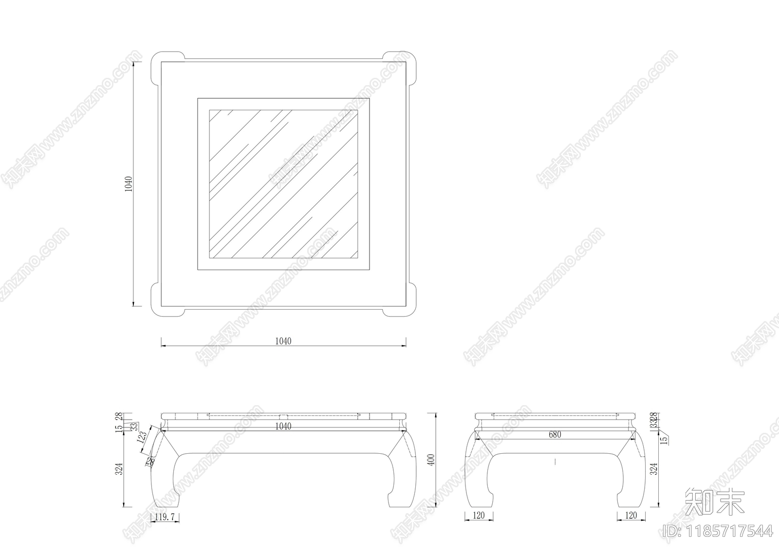 中式柜子施工图下载【ID:1185717544】
