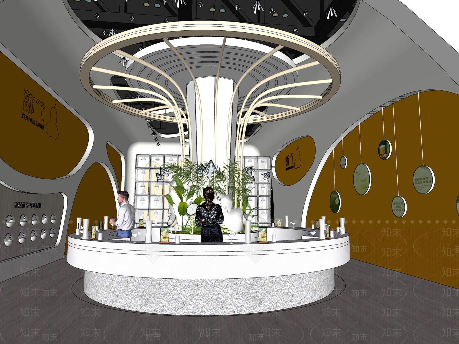 现代奶茶店SU模型下载【ID:1185727690】