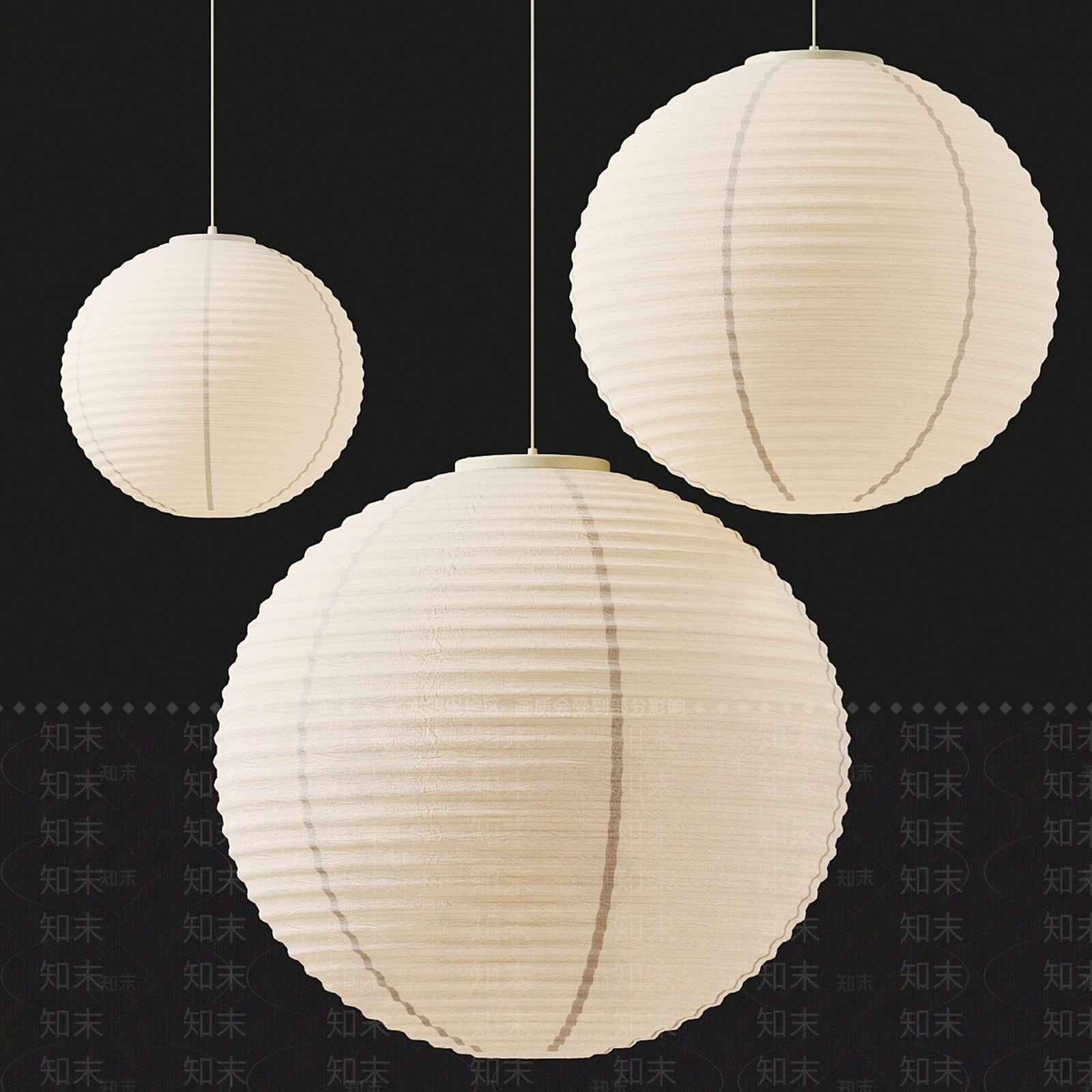 侘寂日式吊灯3D模型下载【ID:1185730879】