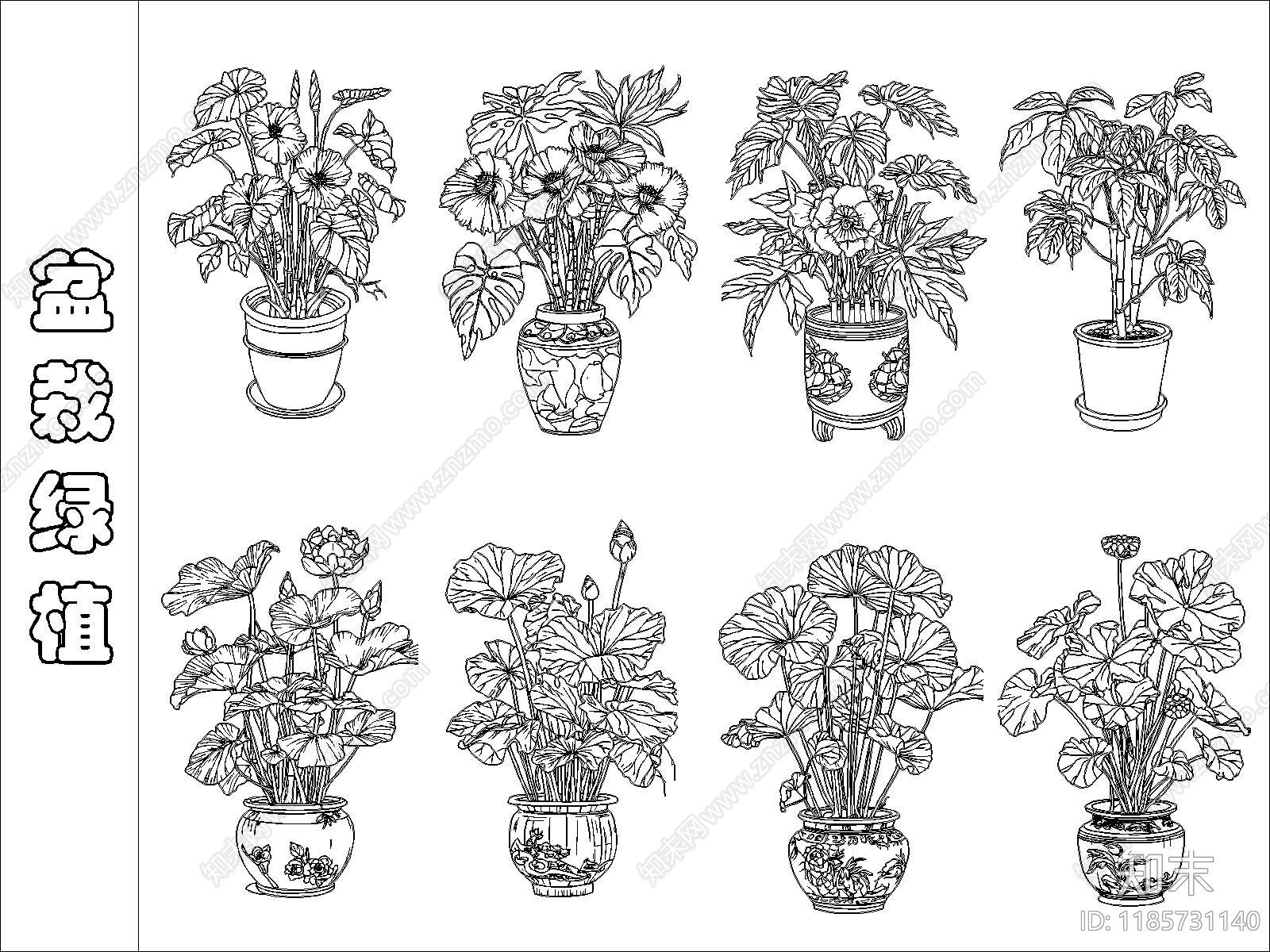 现代绿植cad施工图下载【ID:1185731140】