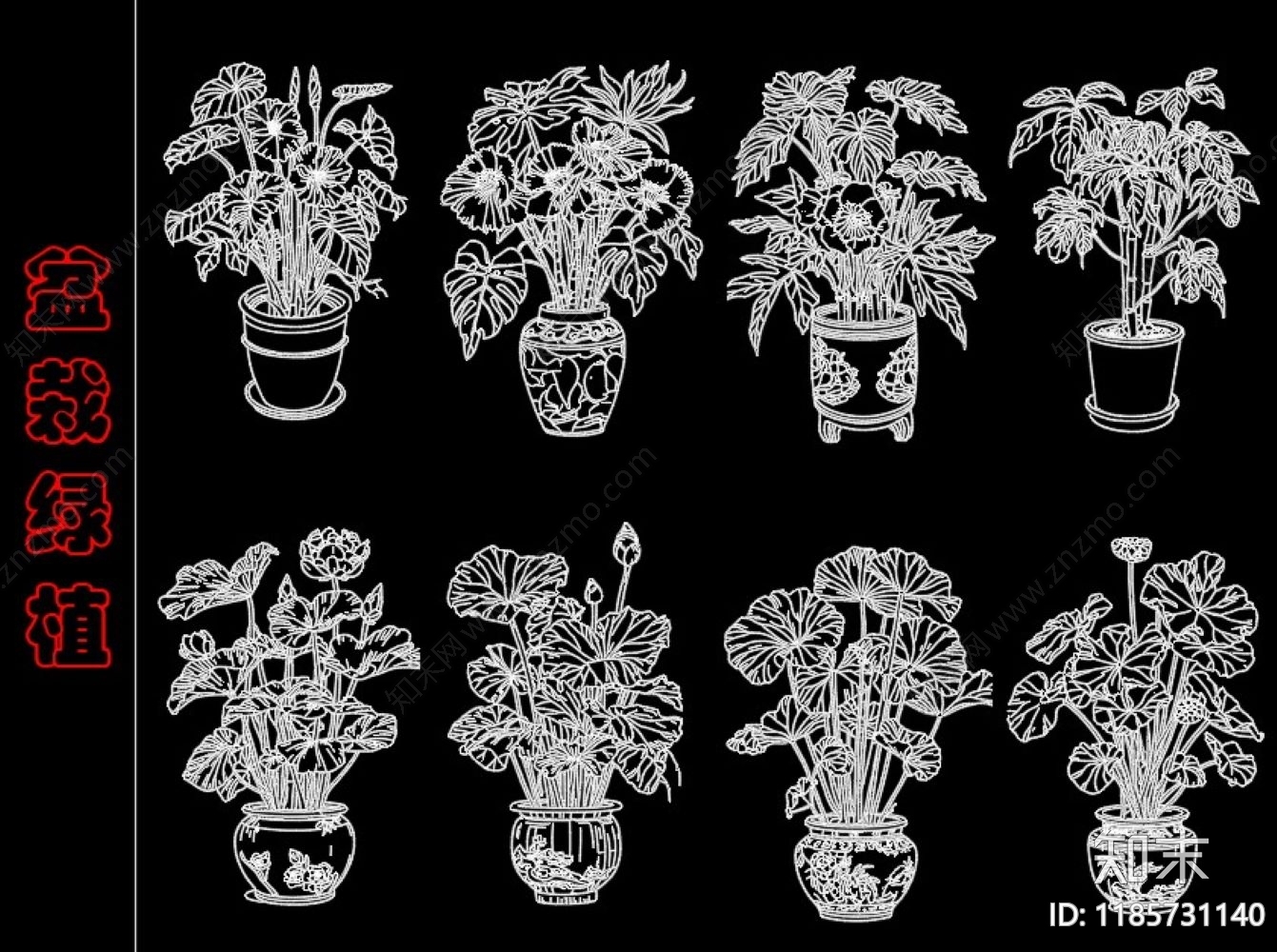 现代绿植cad施工图下载【ID:1185731140】