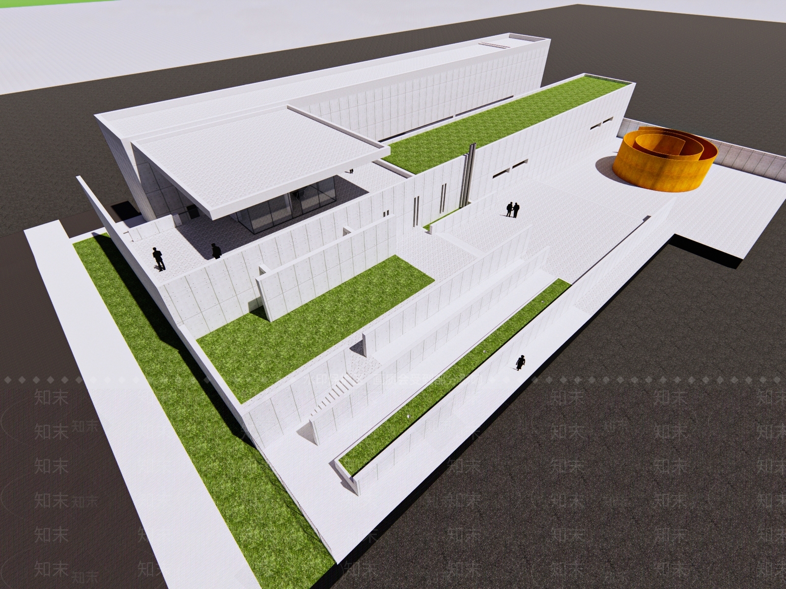 现代极简艺术风格建筑3D模型下载【ID:1185734213】