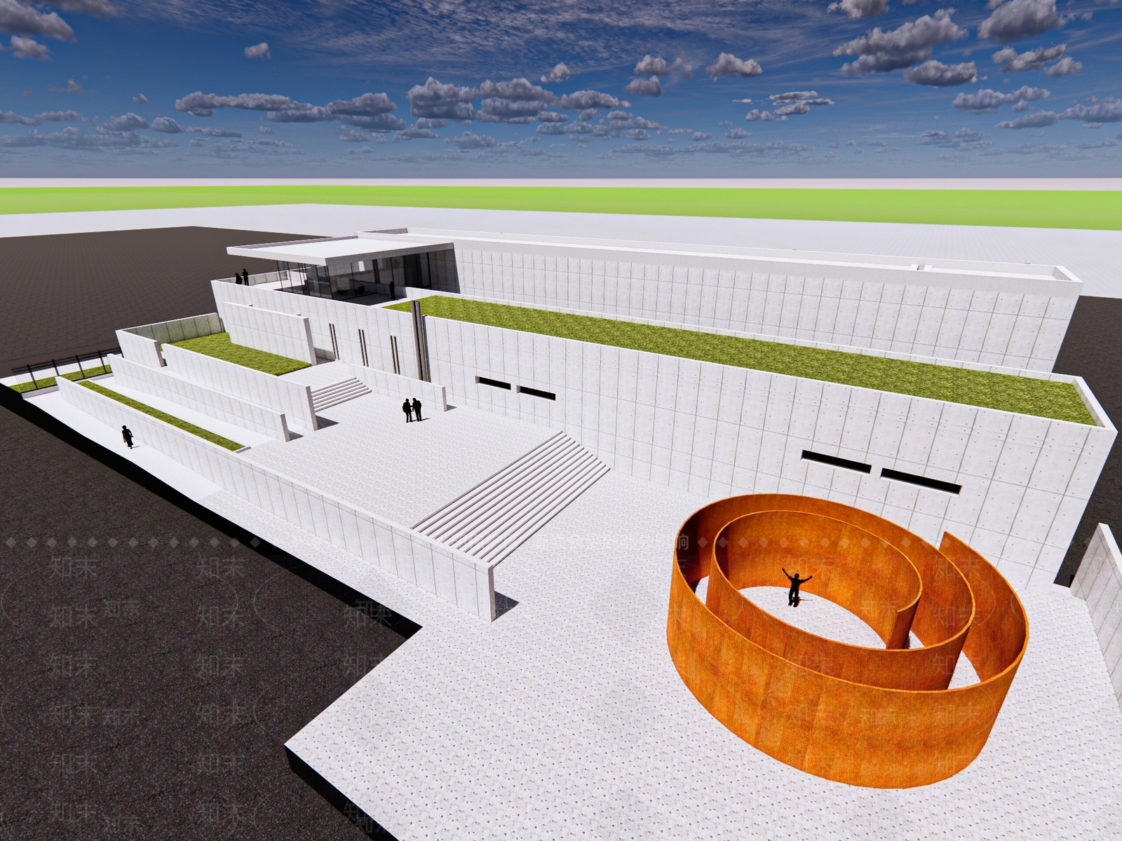 现代极简艺术风格建筑3D模型下载【ID:1185734213】