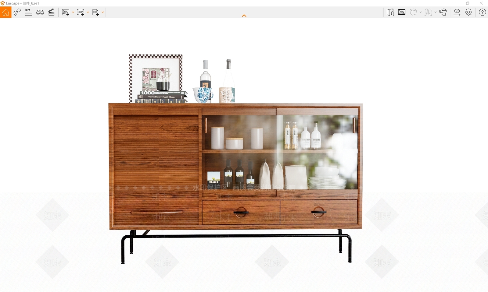中古复古储物柜SU模型下载【ID:1185735501】
