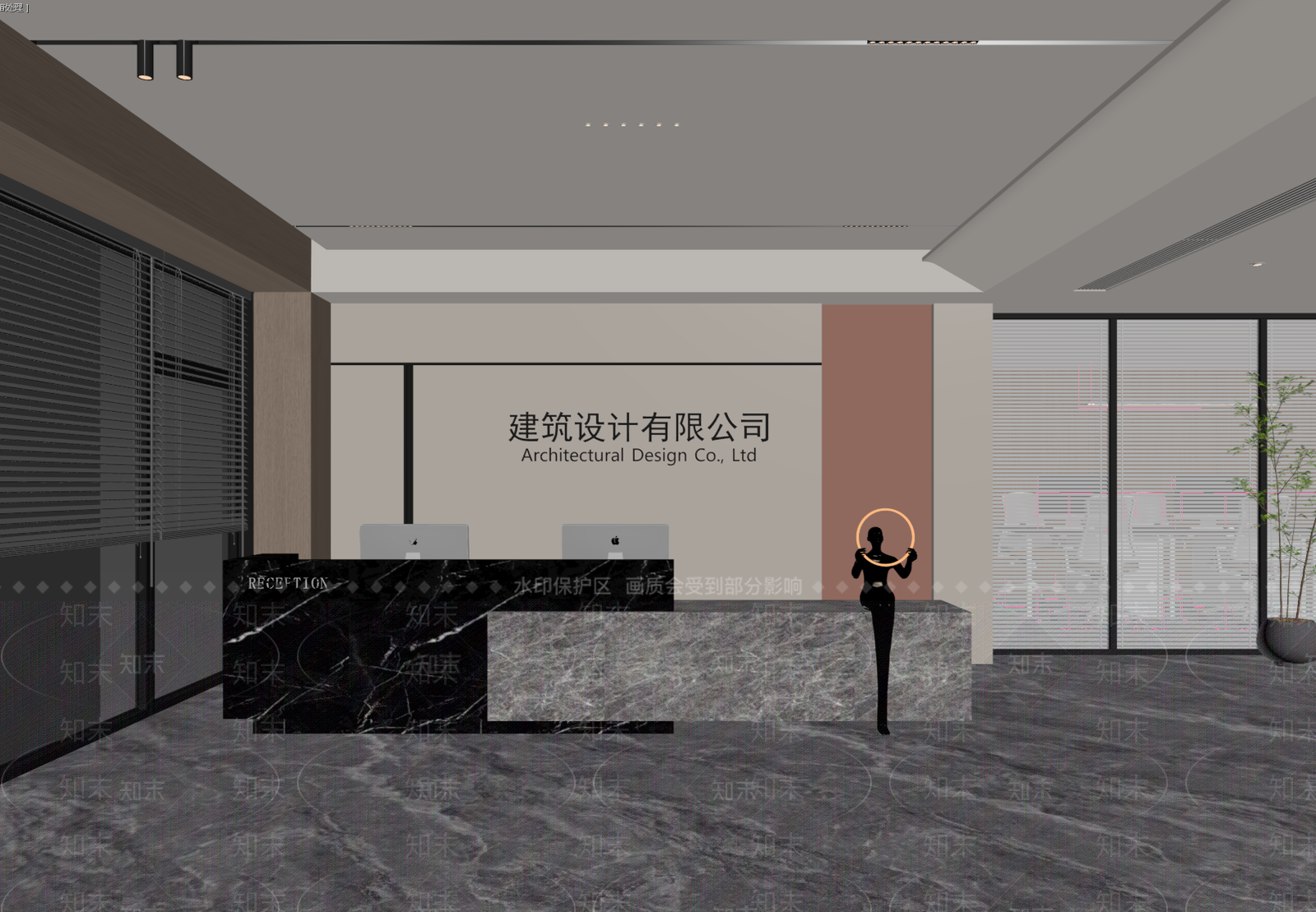 现代办公大堂SU模型下载【ID:1185738056】
