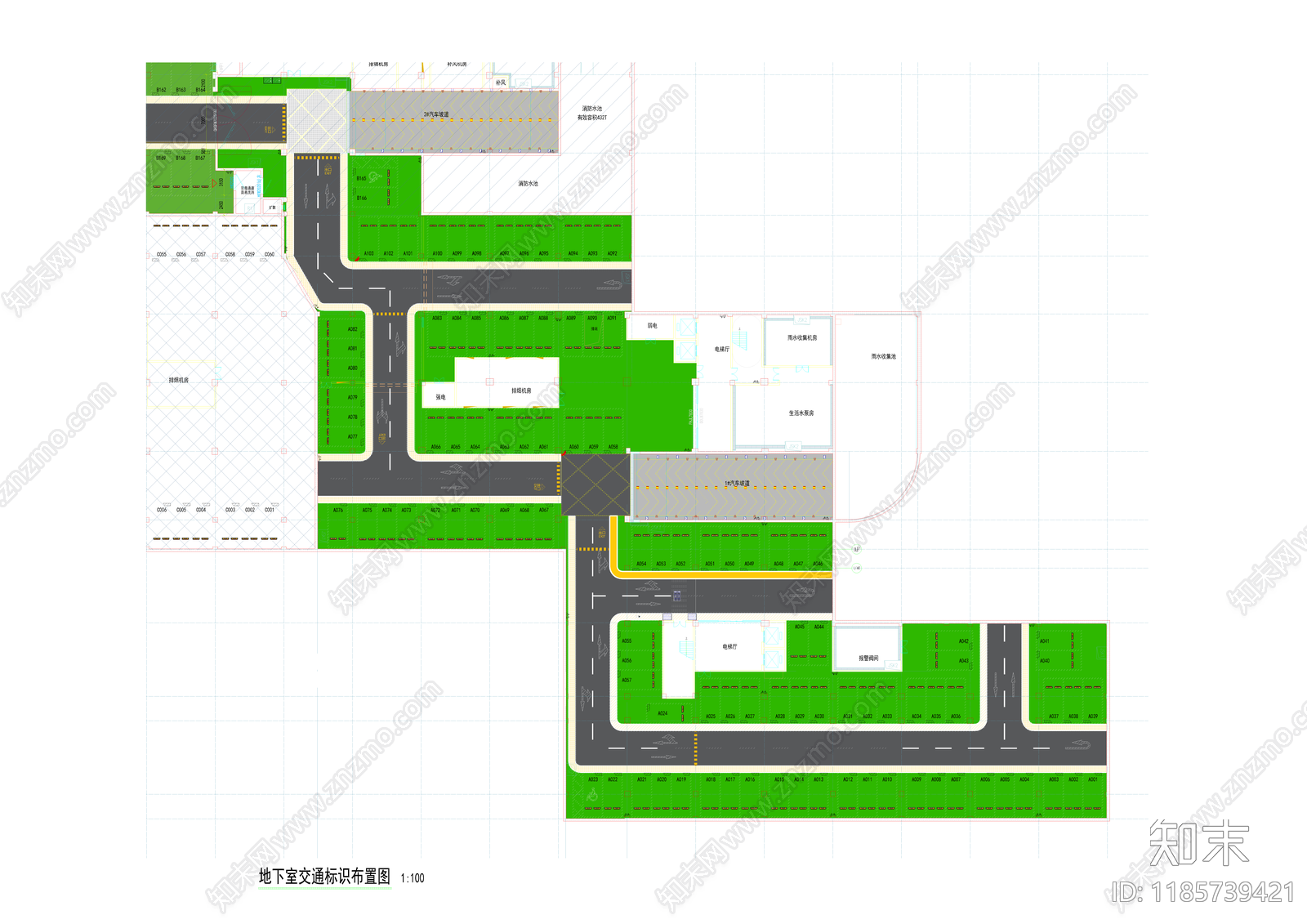 现代产业园建筑cad施工图下载【ID:1185739421】