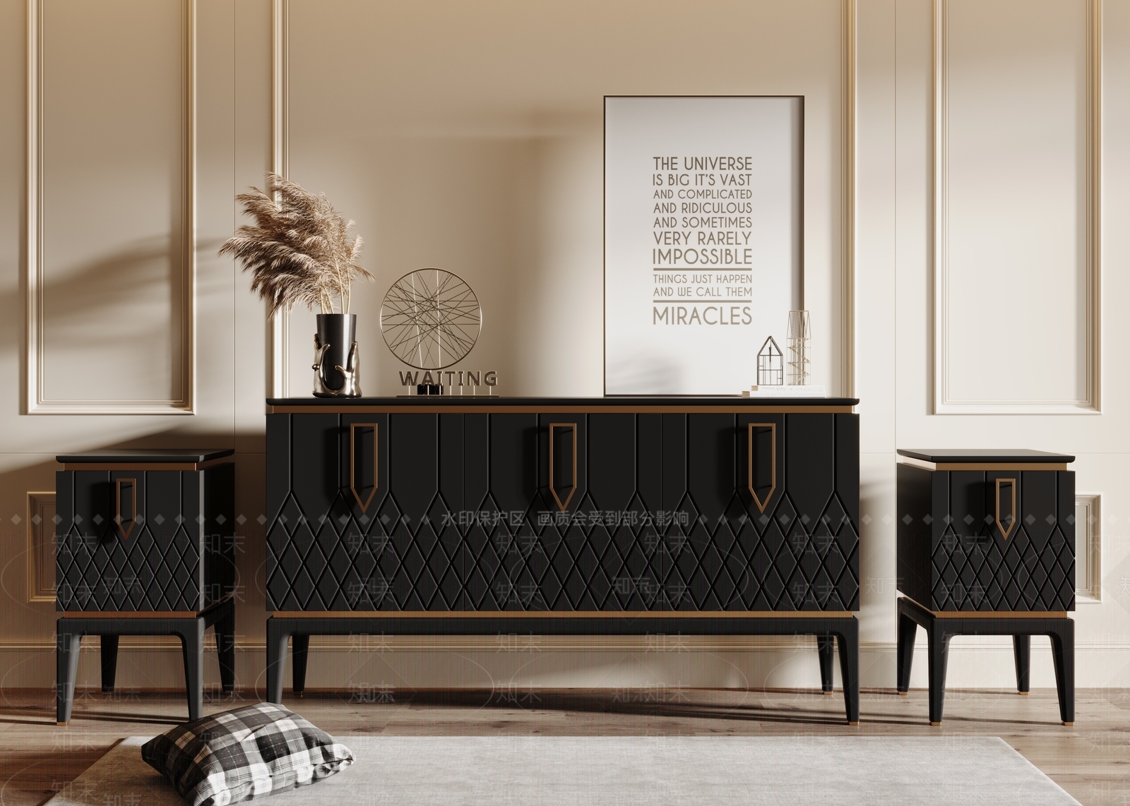 法式欧式电视柜SU模型下载【ID:1185740653】