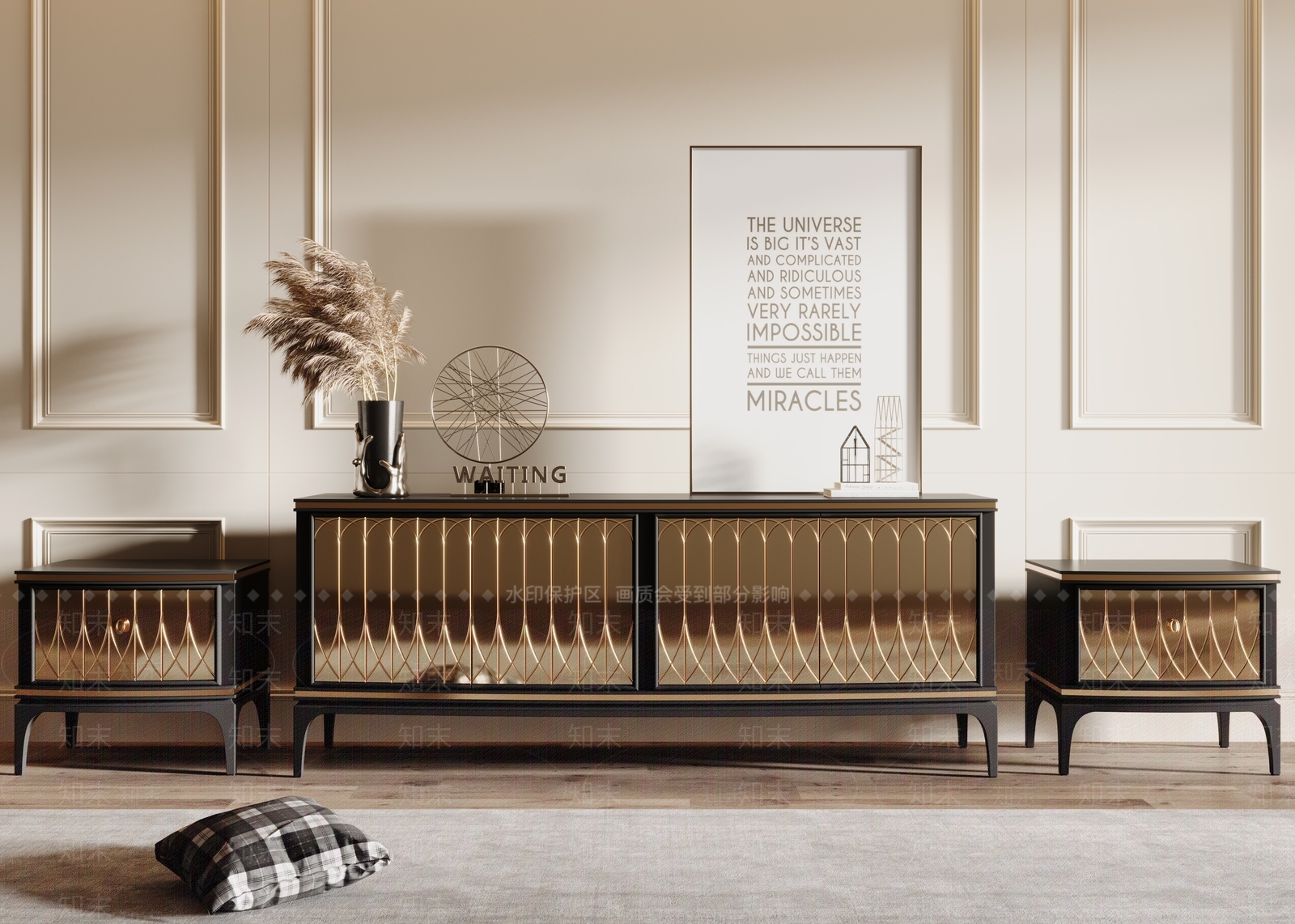 法式欧式电视柜SU模型下载【ID:1185740698】