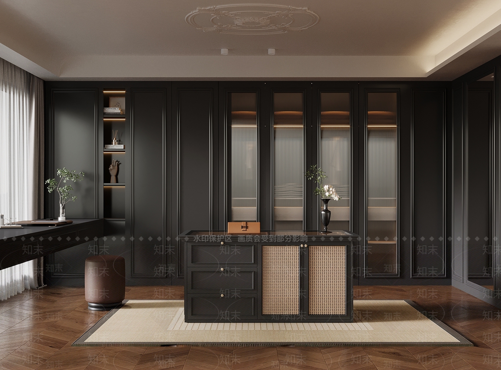 法式衣帽间3D模型下载【ID:1185743607】