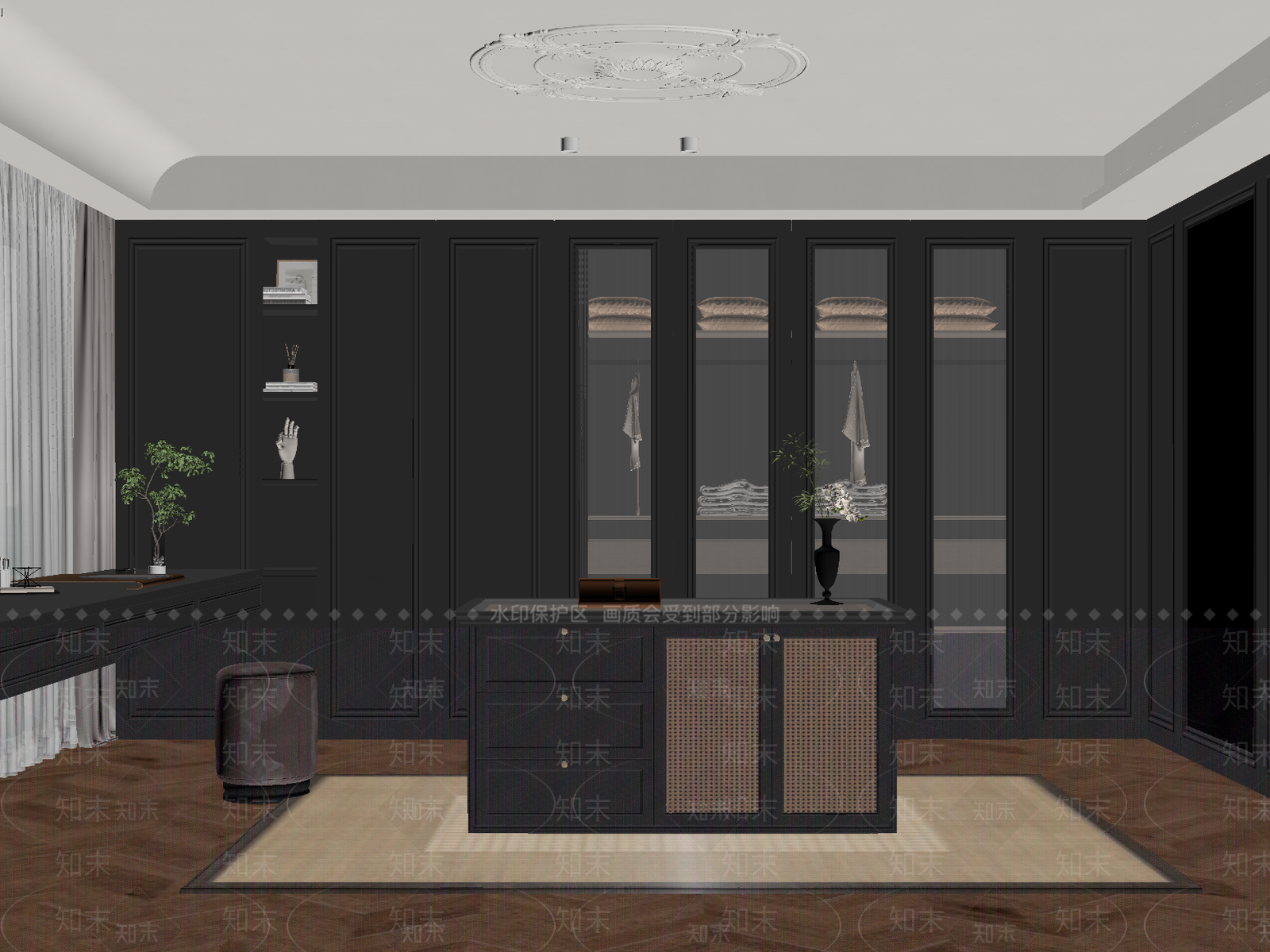 法式衣帽间SU模型下载【ID:1185743616】