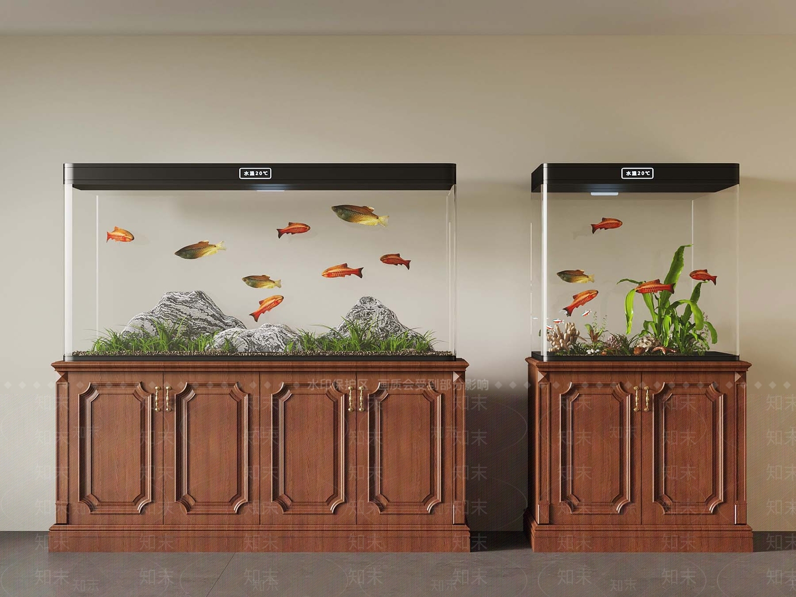 法式鱼缸3D模型下载【ID:1185746008】