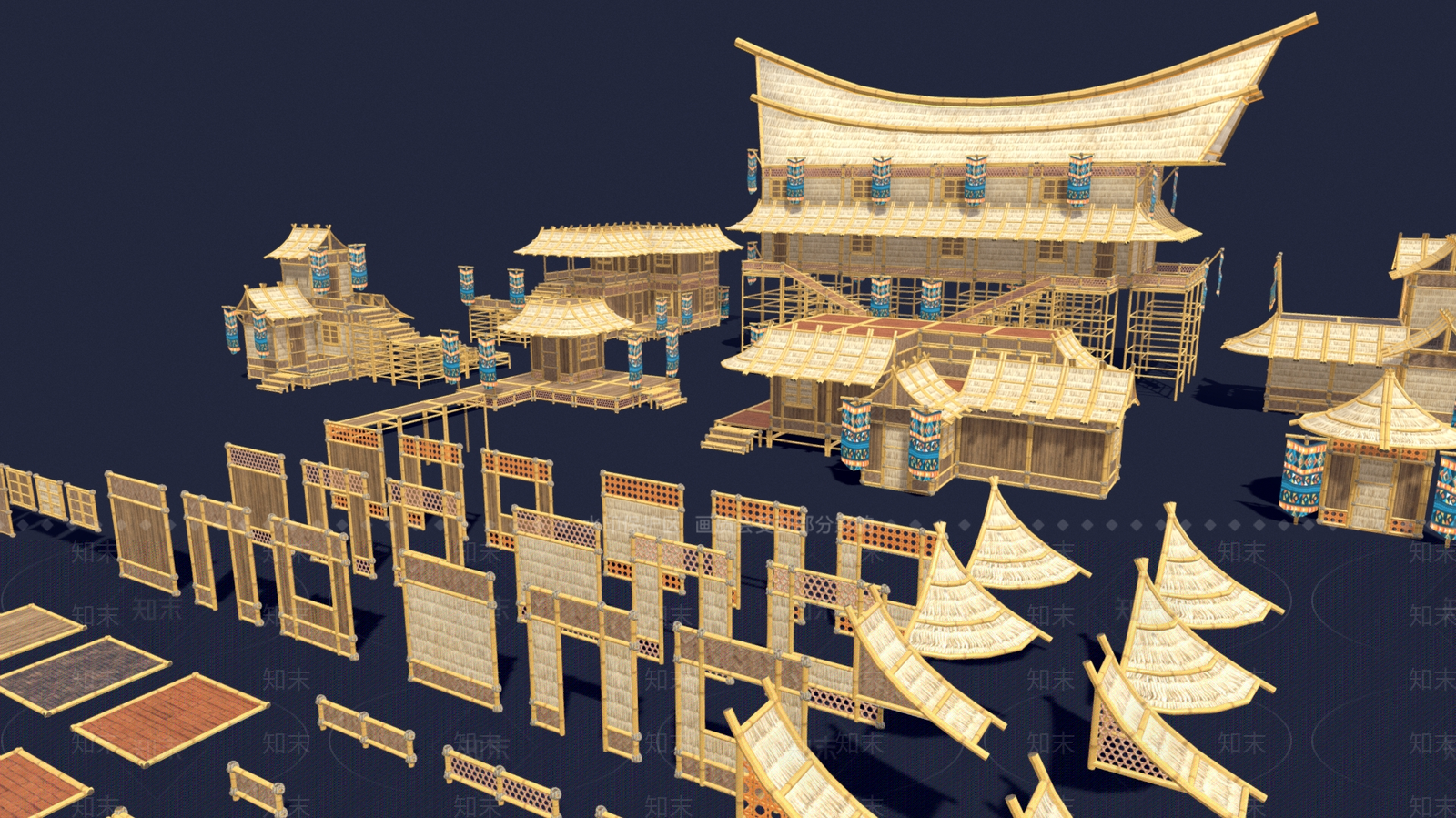 现代古建3D模型下载【ID:1185751998】