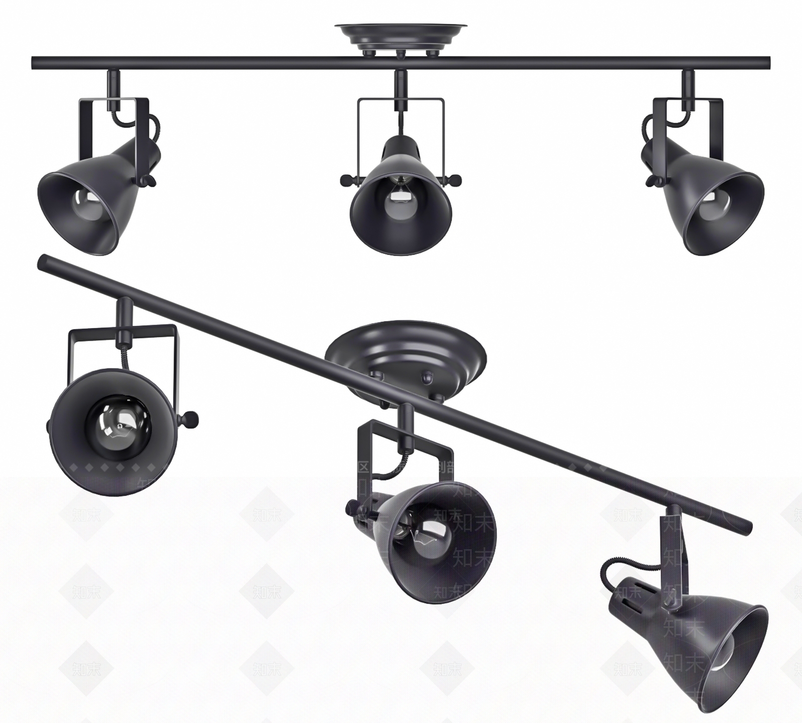 复古工业射灯3D模型下载【ID:1185752983】