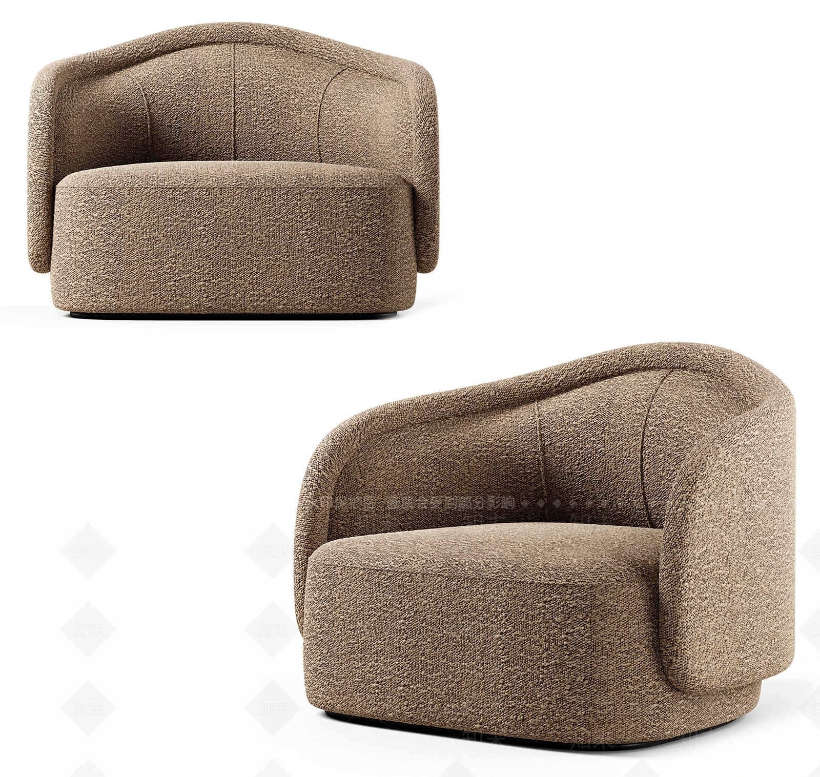 现代简约单人沙发3D模型下载【ID:1185760050】