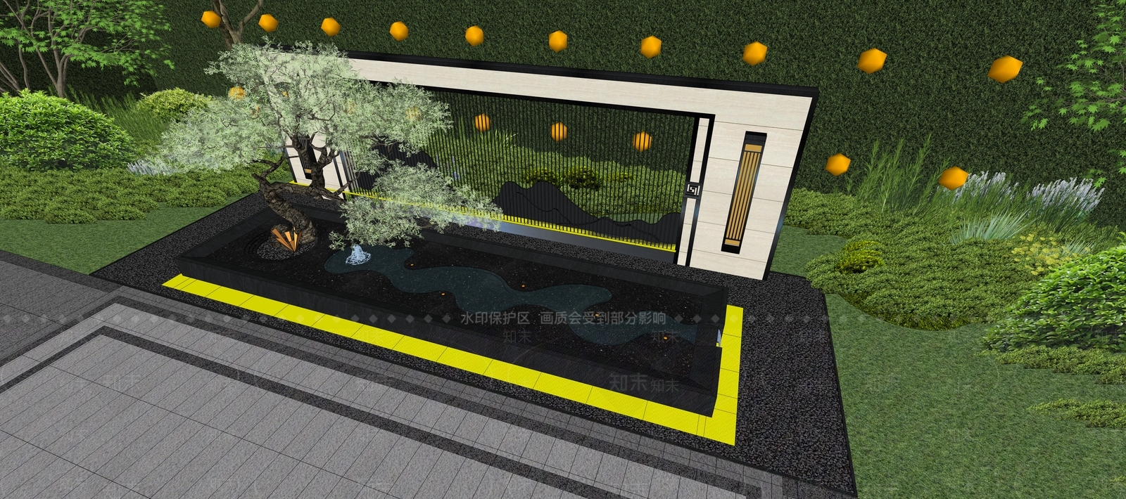 现代水景SU模型下载【ID:1185757601】