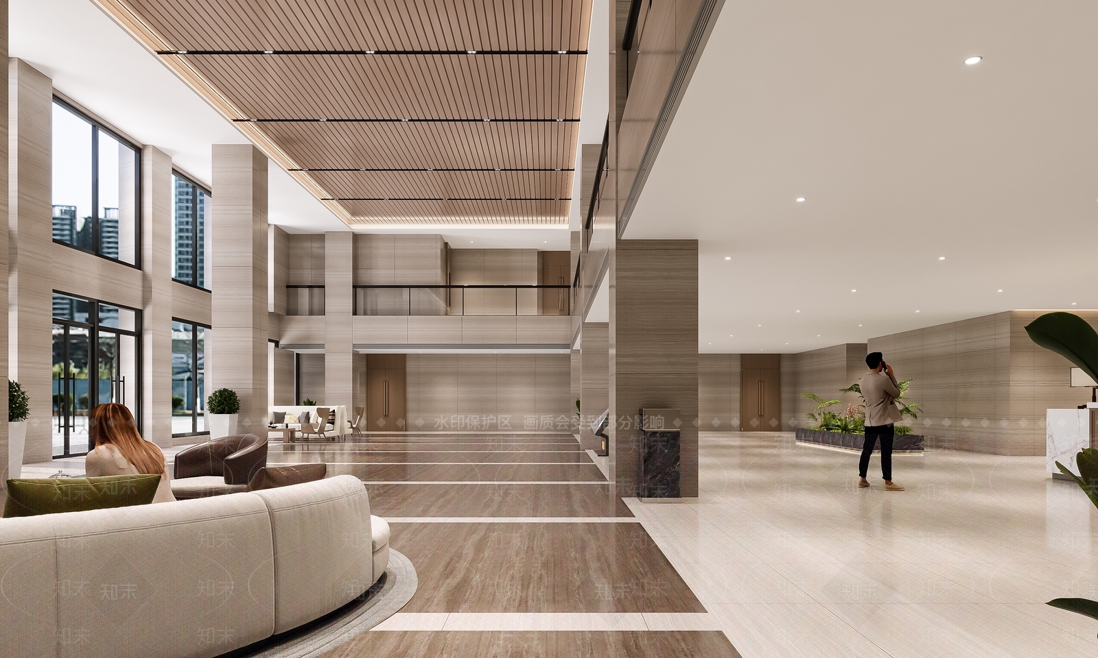 新中式办公大厅3D模型下载【ID:1185757861】